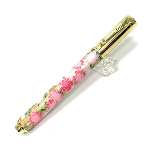 F-style Miyabina Mino Washi Yuzen Pattern Magnet Cap Fountain Pen Weeping Cherry Blossom/Red TWM2312