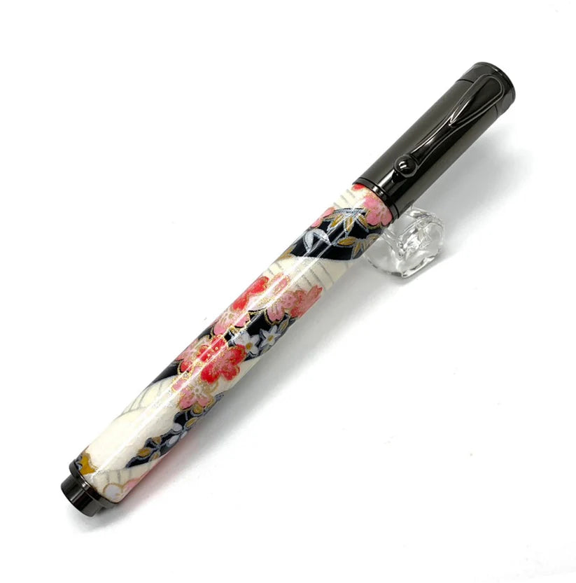 F-style Miyabina Mino Washi Yuzen Pattern Magnet Cap Fountain Pen Weeping Cherry Blossom/Red TWM2318