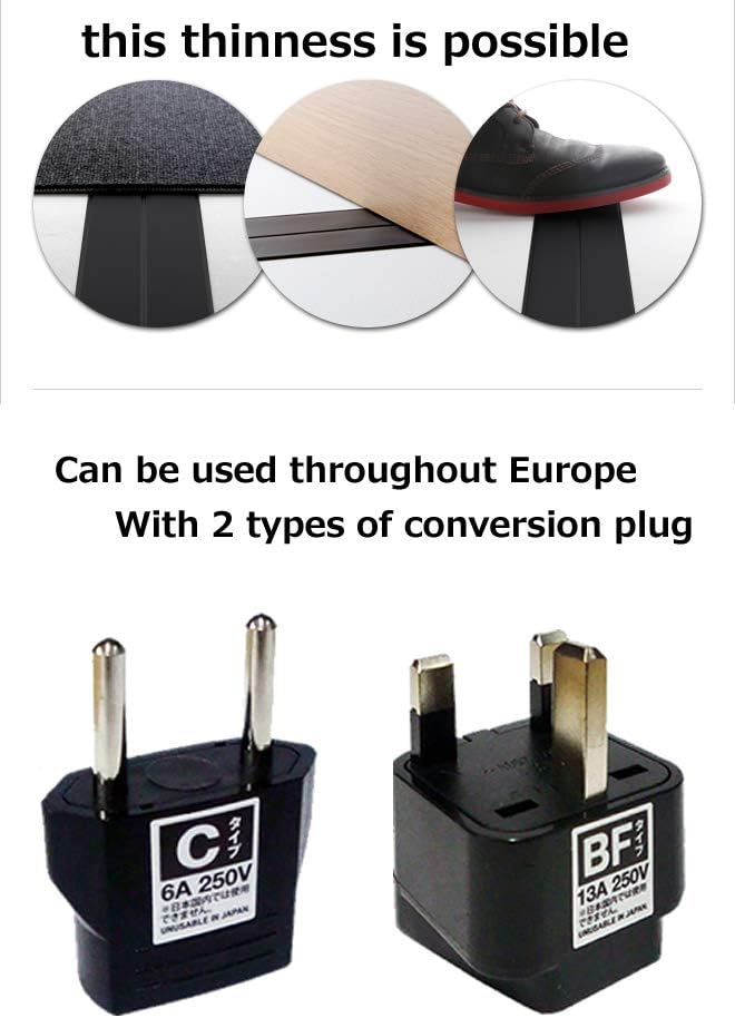 Naginowa the thinnest extension power cord in the world【White】