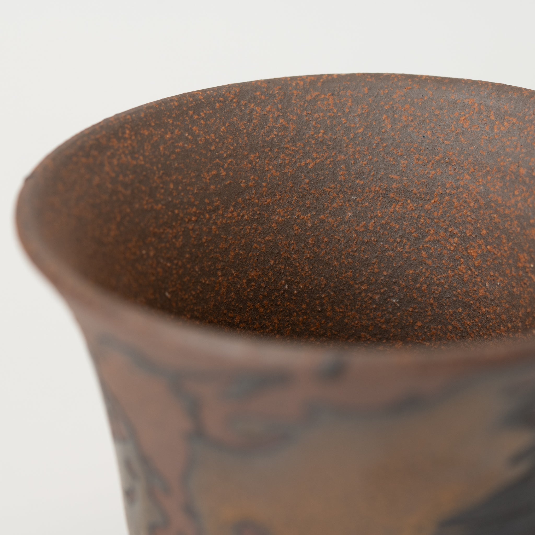 Naginowa Gold Paint Warped BANKO Ware Japanese Bonsai Pot 3.6in.