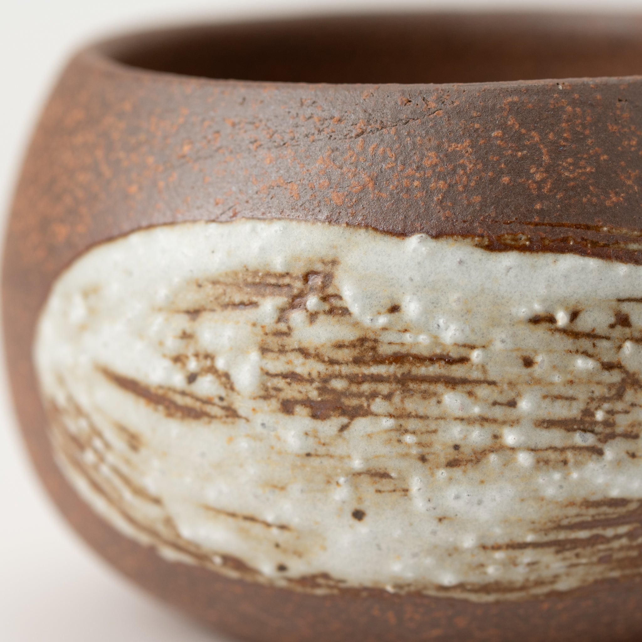 Naginowa Brush Marks BANKO Ware Japanese Bonsai Pot 3.9in.