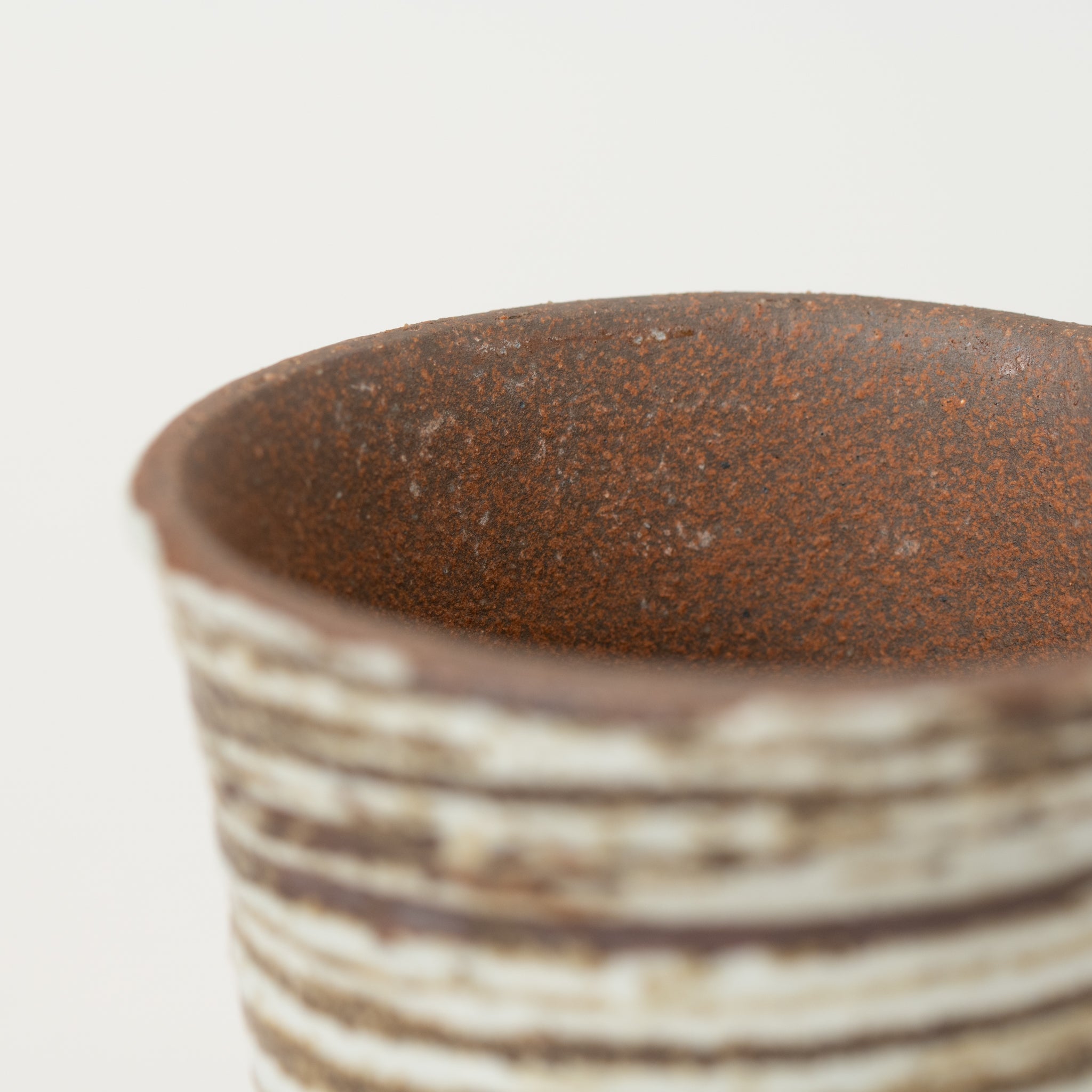 Naginowa Brush Marks Corrugated BANKO Ware Japanese Bonsai Pot 3.6in.