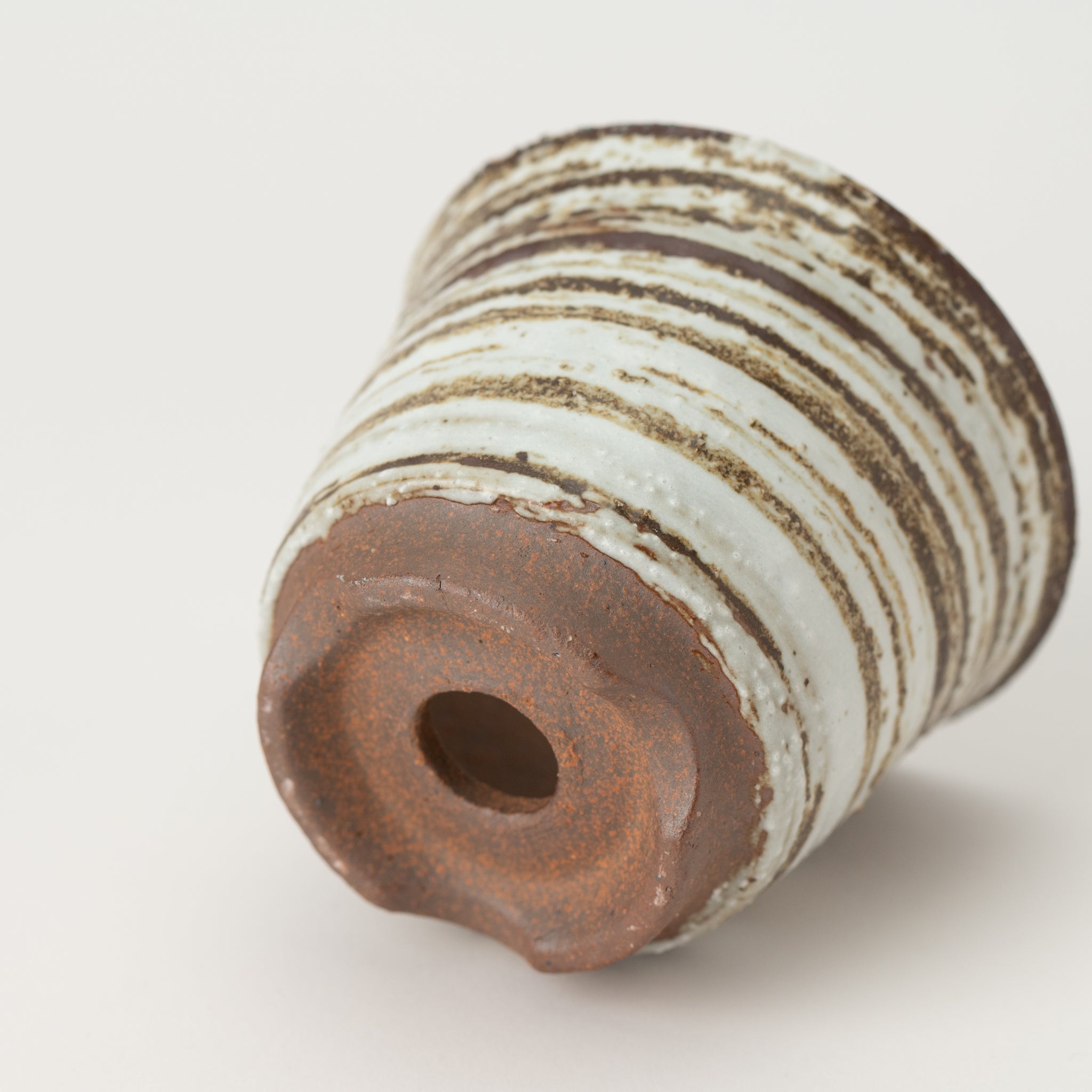 Naginowa Brush Marks Corrugated BANKO Ware Japanese Bonsai Pot 3.6in.