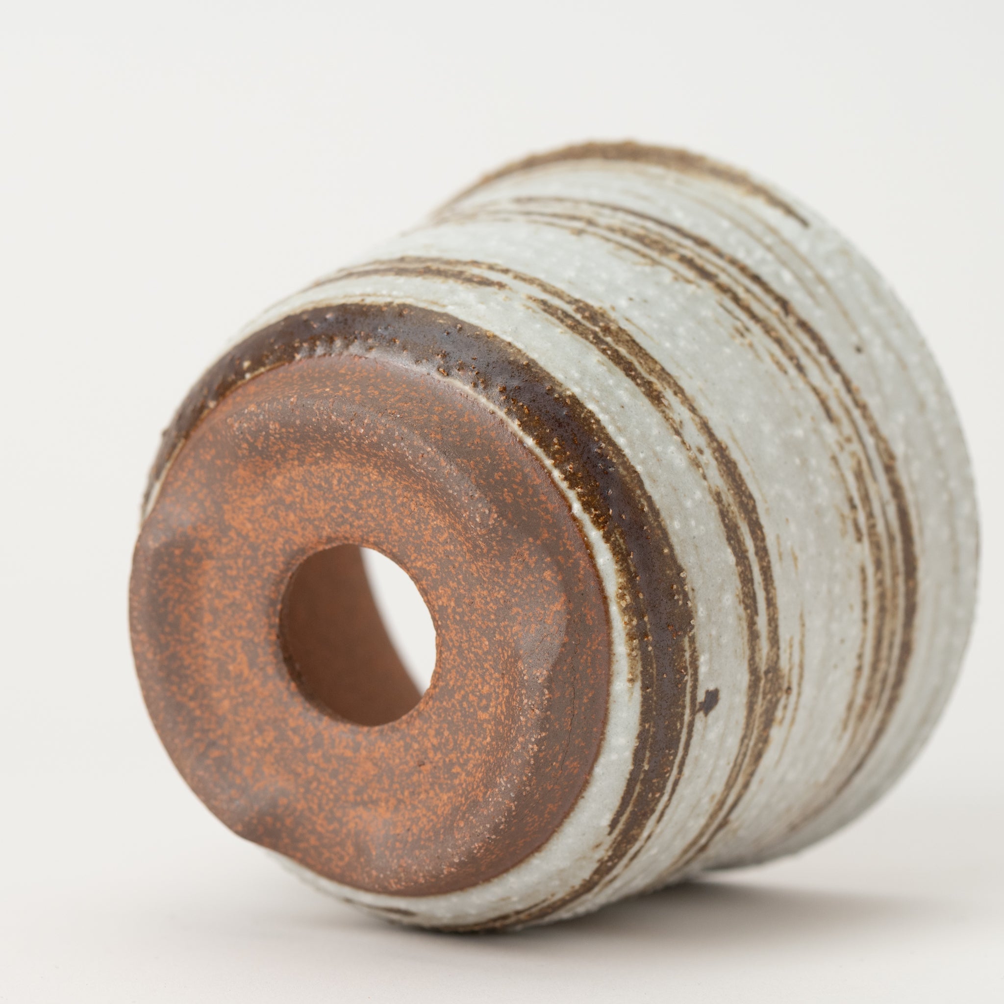 Naginowa Brush Marks Rounded BANKO Ware Japanese Bonsai Pot 4.3in.