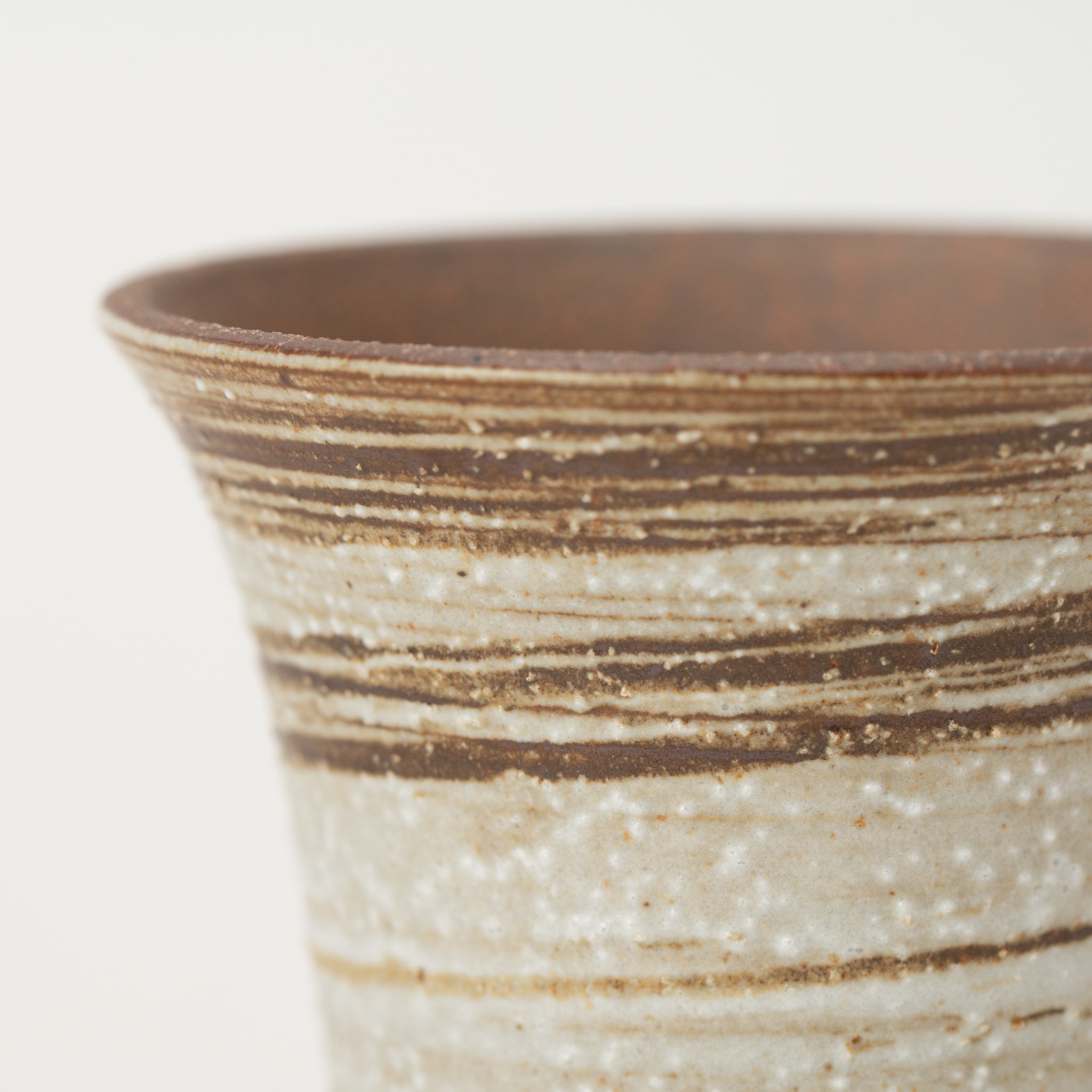 Naginowa Brush Marks Warped BANKO Ware Japanese Bonsai Pot 4.3in.