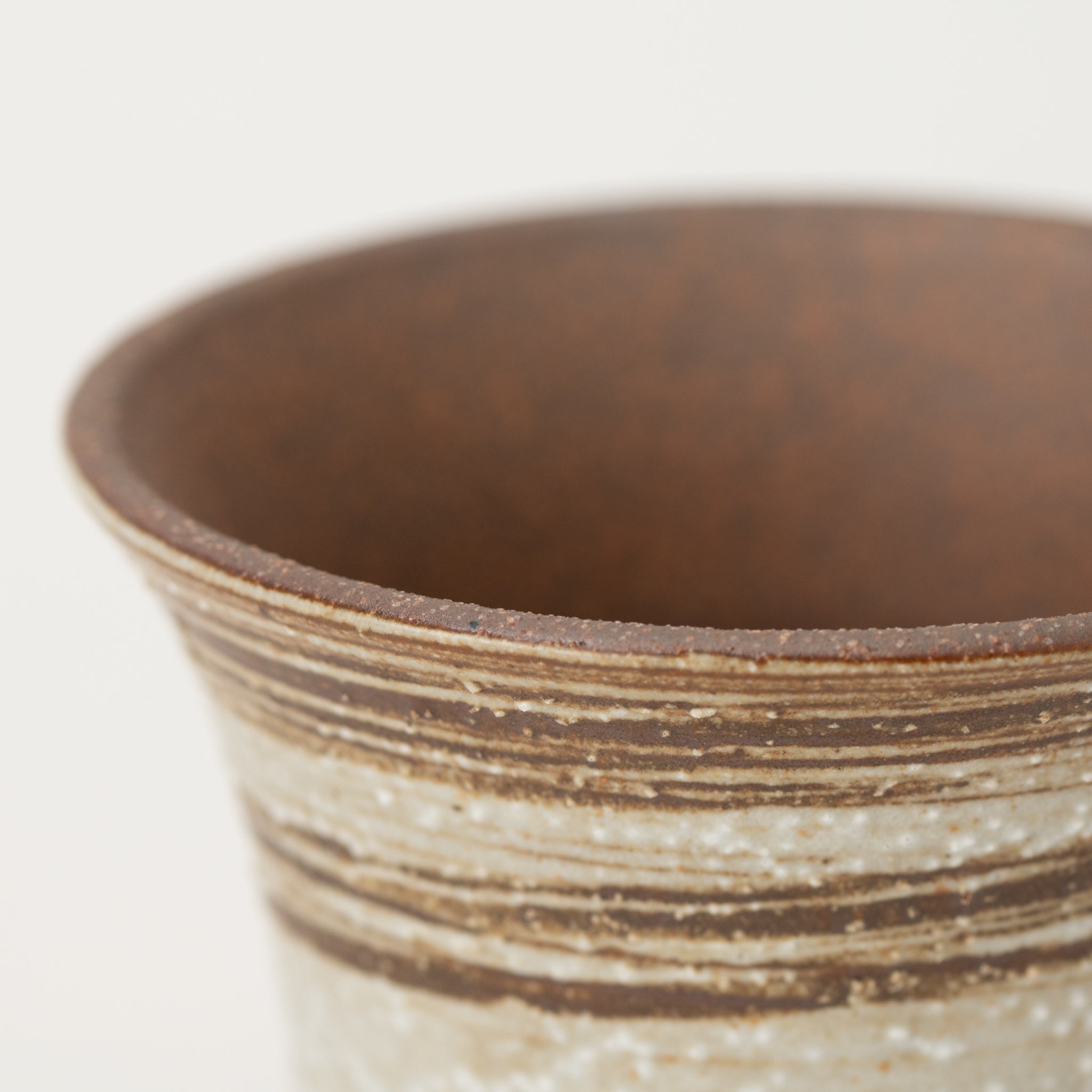 Naginowa Brush Marks Warped BANKO Ware Japanese Bonsai Pot 4.3in.