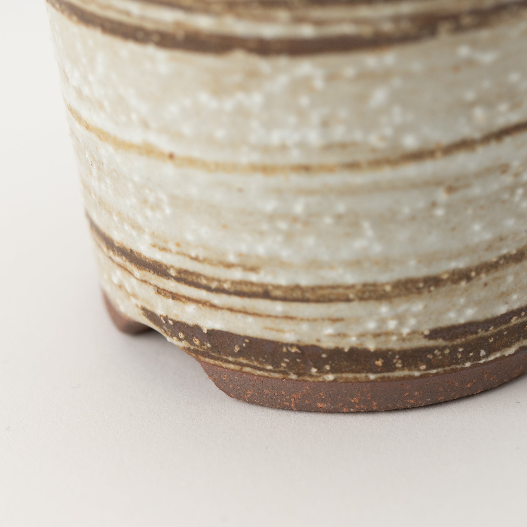 Naginowa Brush Marks Warped BANKO Ware Japanese Bonsai Pot 4.3in.