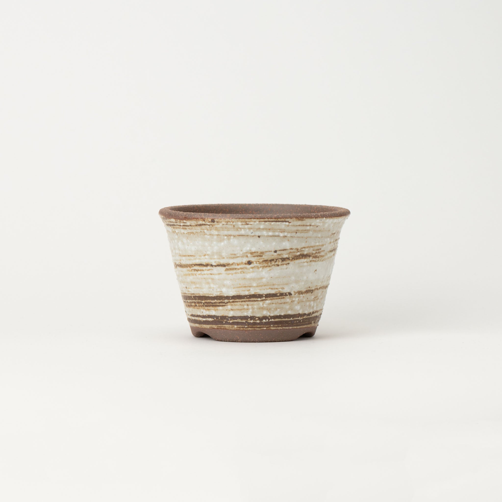 Naginowa Brush Marks Standard BANKO Ware Japanese Bonsai Pot 4.3in.