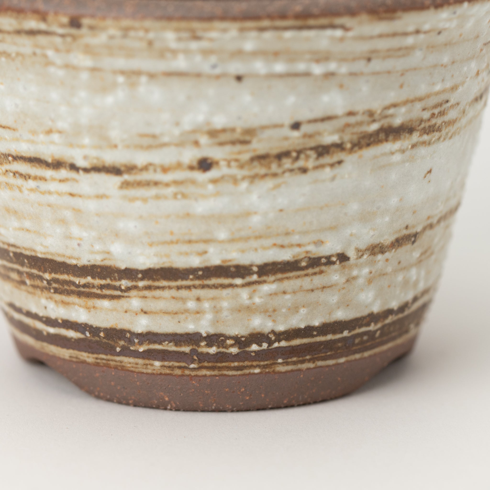 Naginowa Brush Marks Standard BANKO Ware Japanese Bonsai Pot 4.3in.