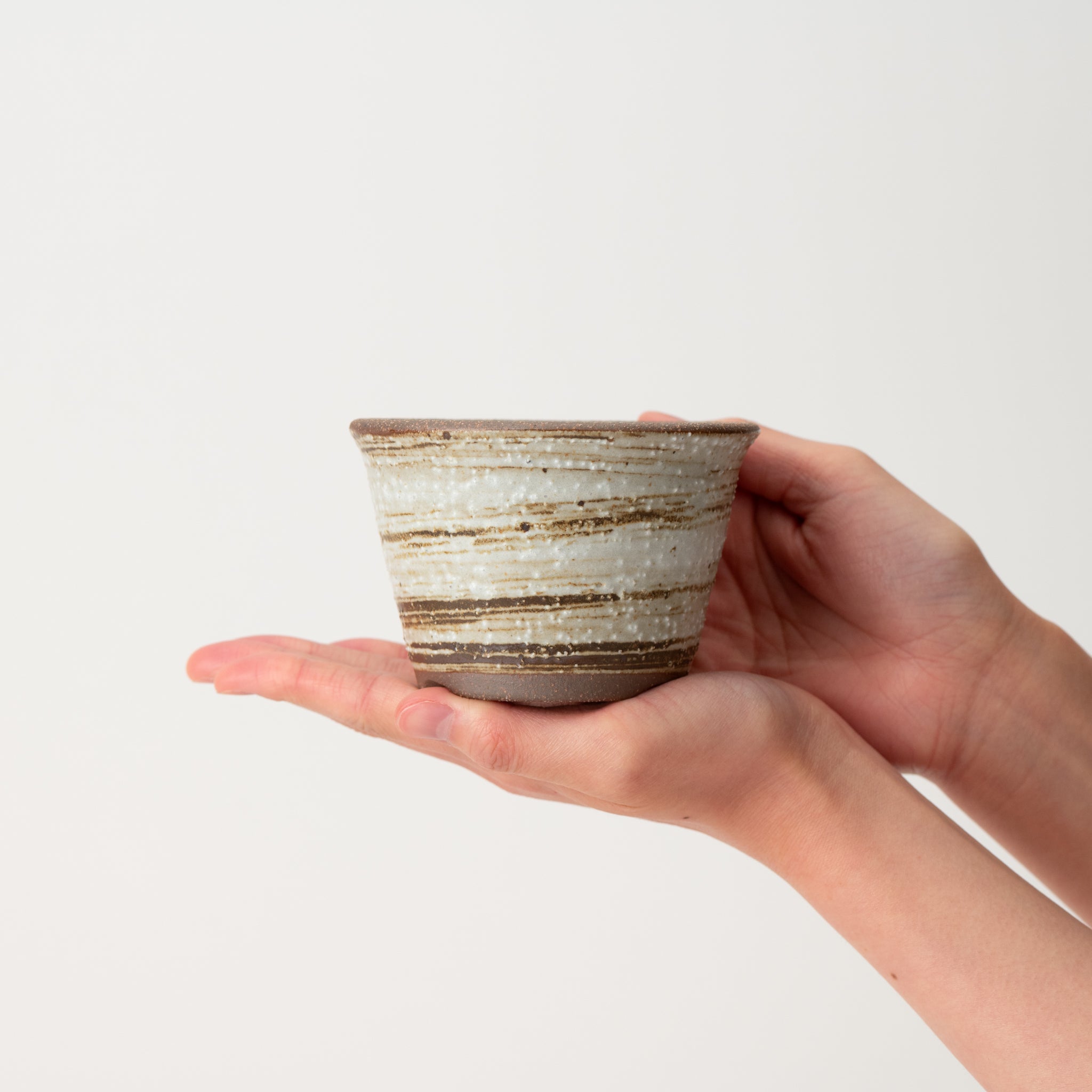 Naginowa Brush Marks Standard BANKO Ware Japanese Bonsai Pot 4.3in.