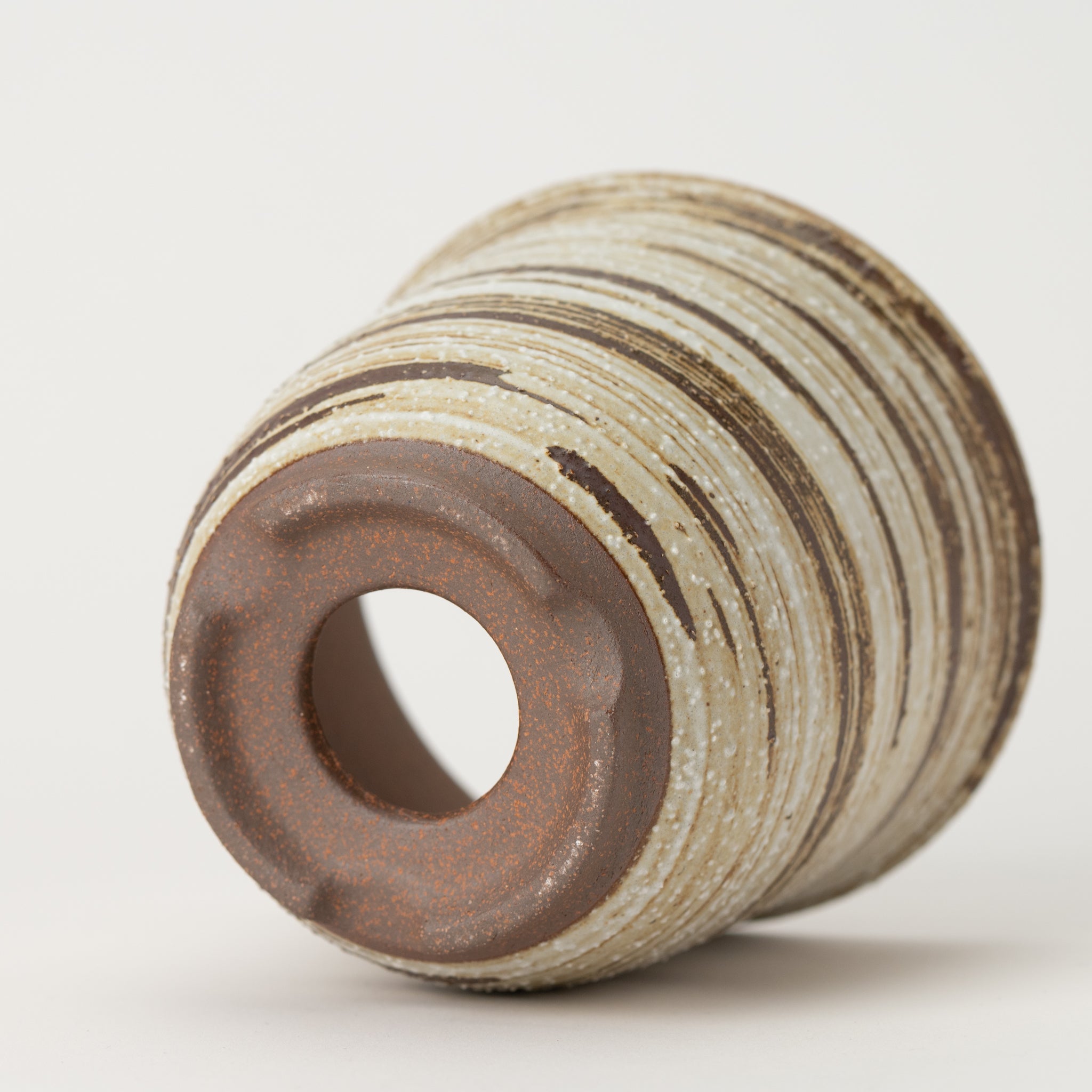 Naginowa Brush Marks Deep rounded BANKO Ware Japanese Bonsai Pot 4.7in.