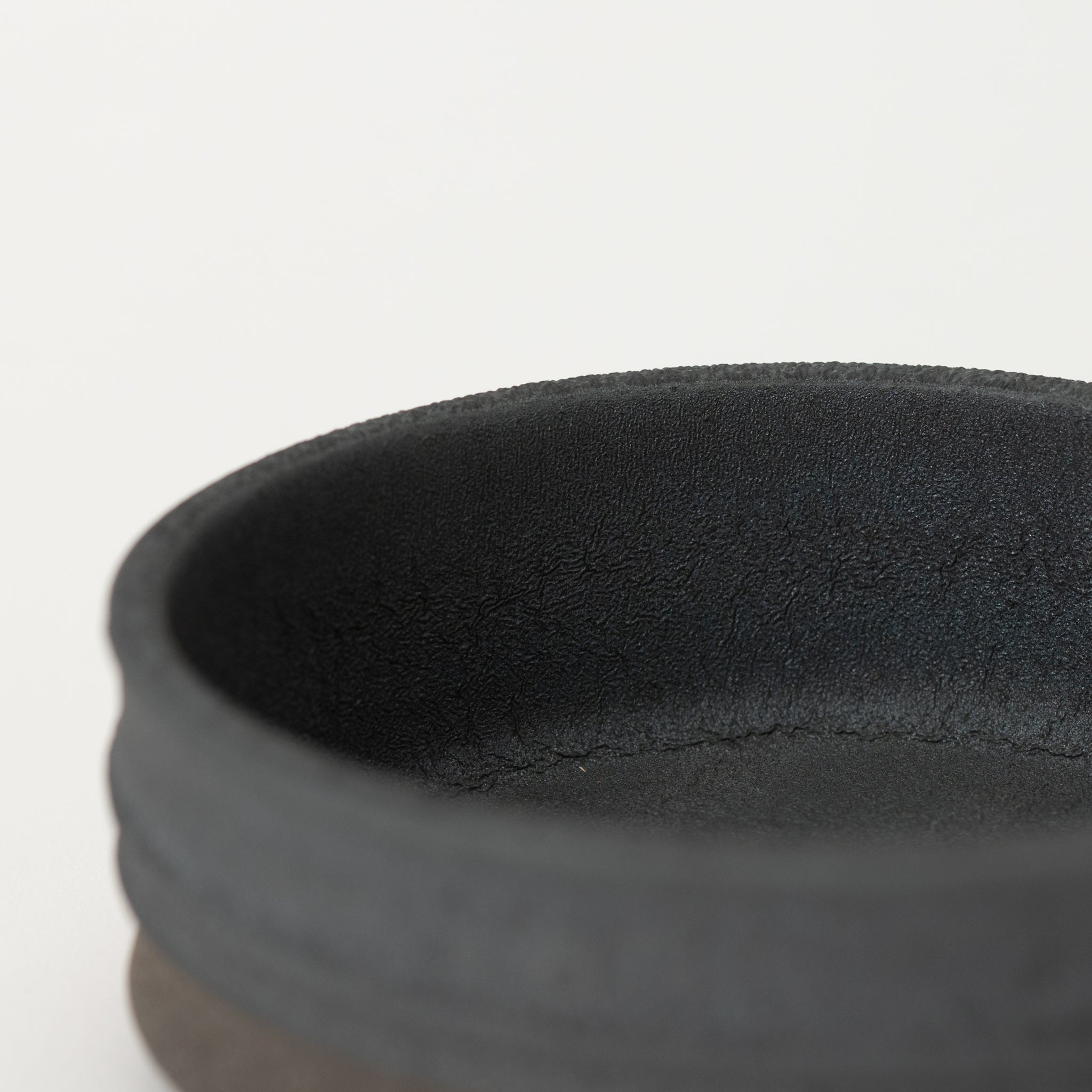 Naginowa Ibushi black Circle Shallow BANKO Ware Japanese Bonsai Pot 4.2in.