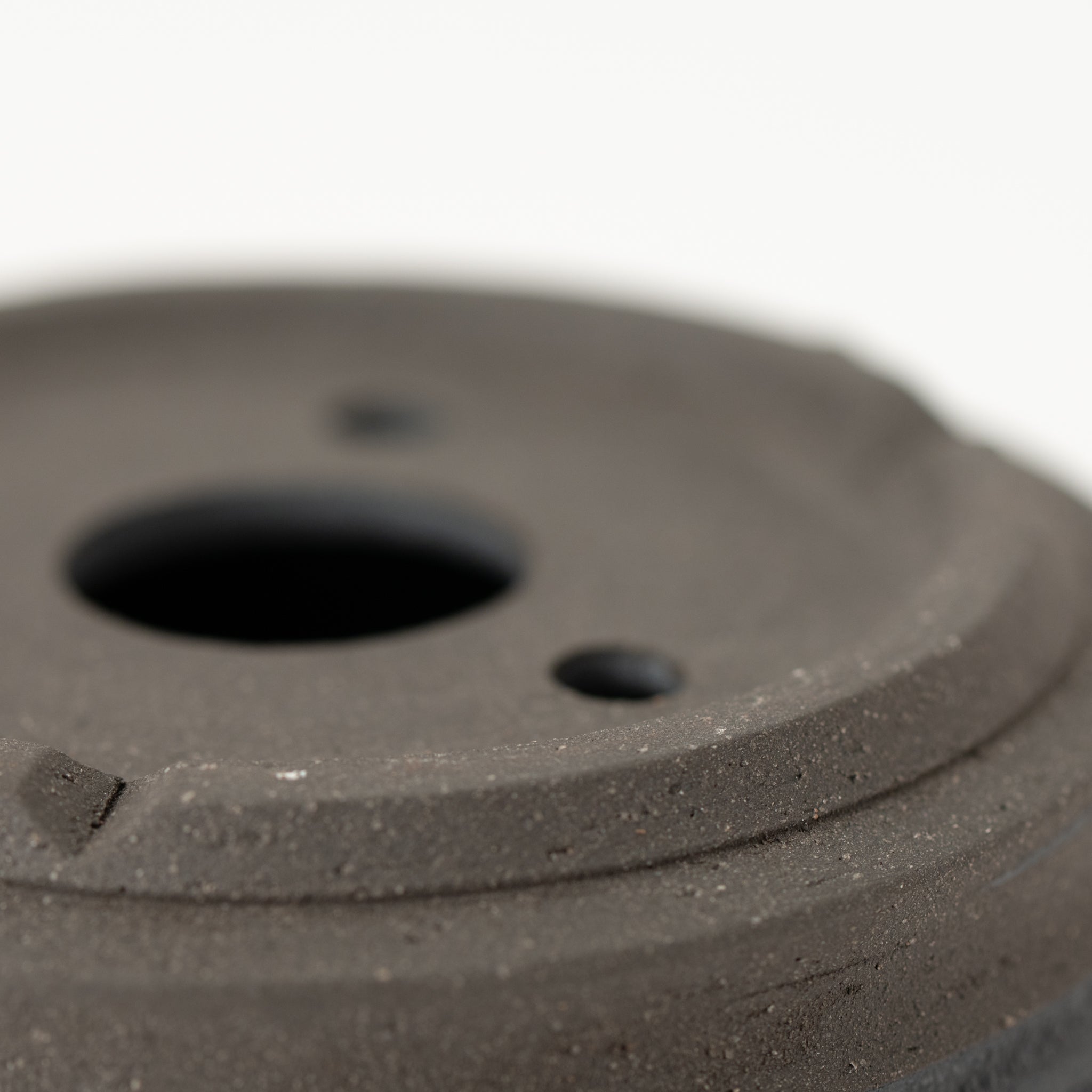 Naginowa Ibushi black Circle Shallow BANKO Ware Japanese Bonsai Pot 4.2in.