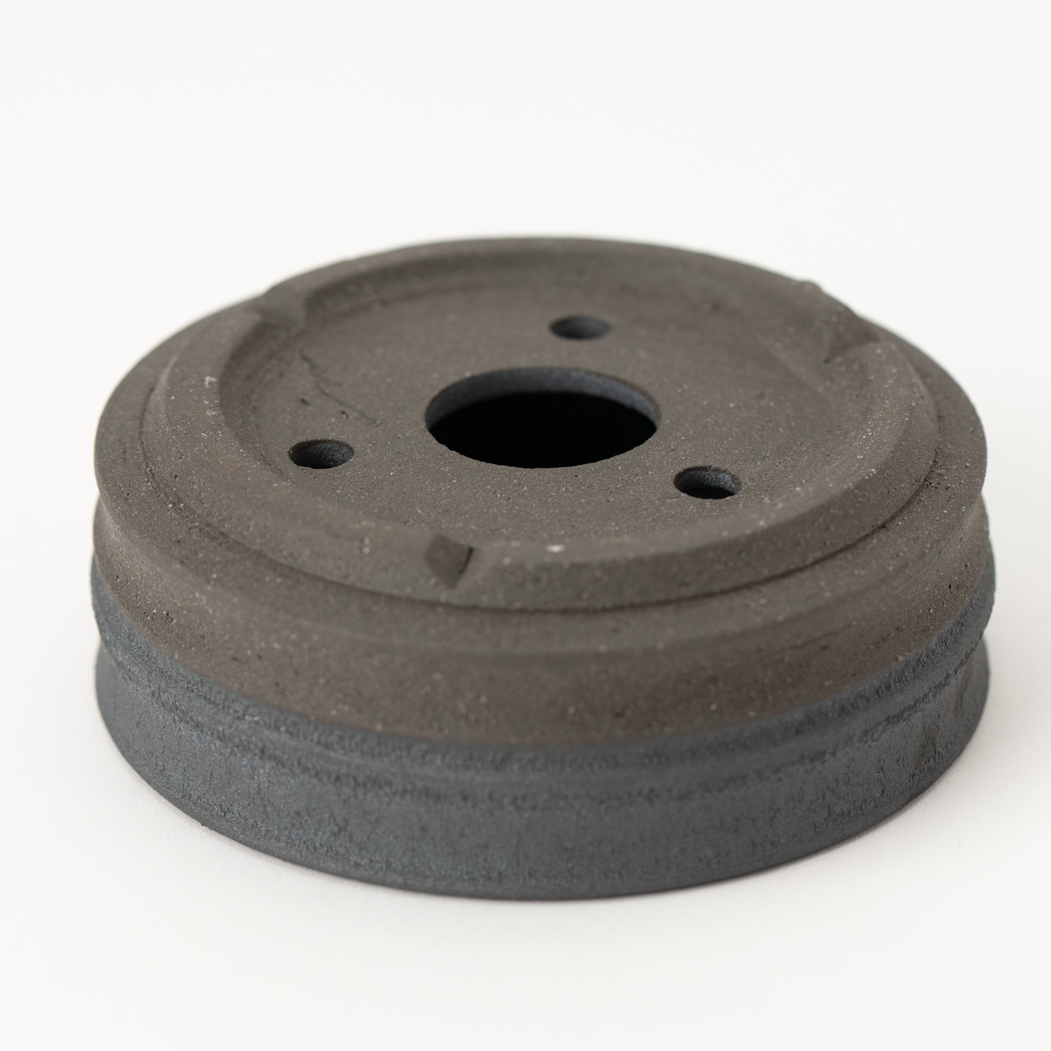 Naginowa Ibushi black Circle Shallow BANKO Ware Japanese Bonsai Pot 4.2in.