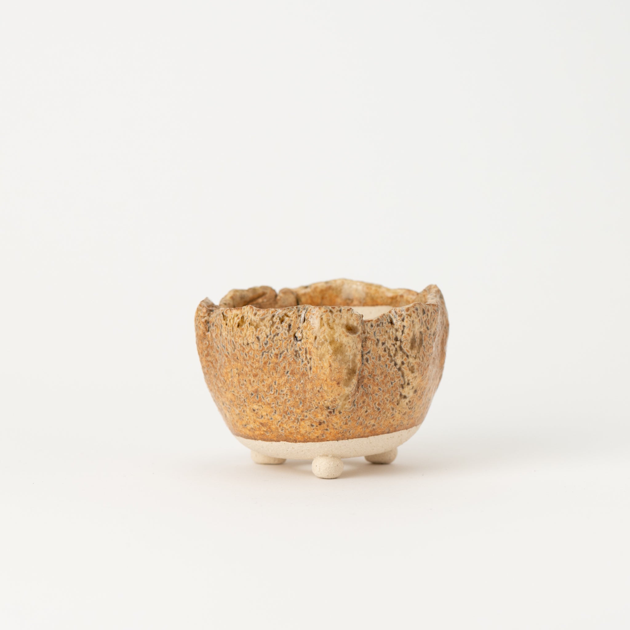 Naginowa Irabo Round Shape BANKO Ware Japanese Bonsai Pot 3.3 in.