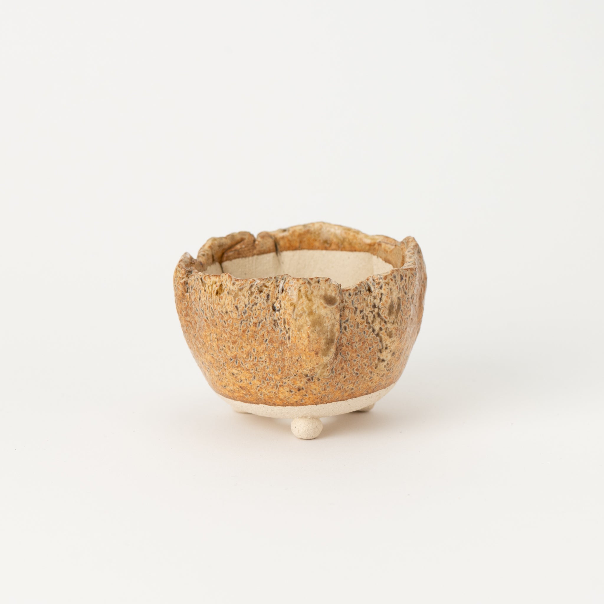 Naginowa Irabo Round Shape BANKO Ware Japanese Bonsai Pot 3.3 in.