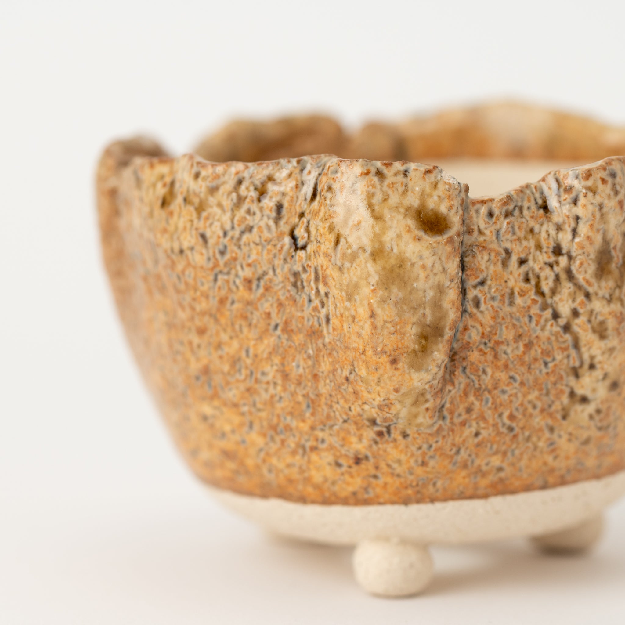 Naginowa Irabo Round Shape BANKO Ware Japanese Bonsai Pot 3.3 in.