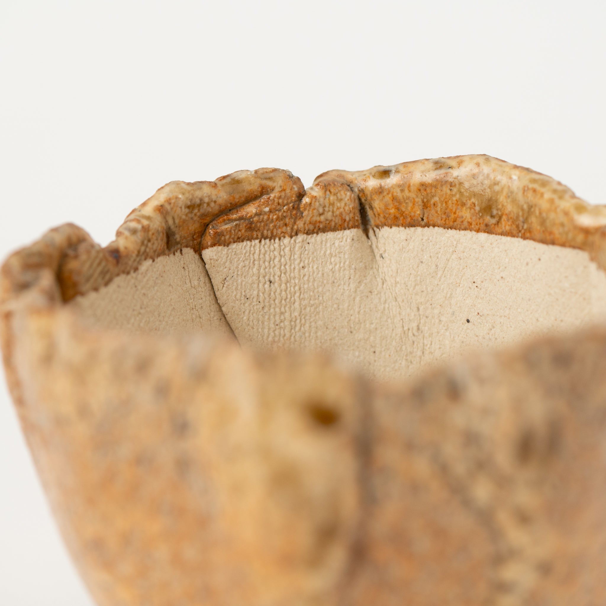 Naginowa Irabo Round Shape BANKO Ware Japanese Bonsai Pot 3.3 in.