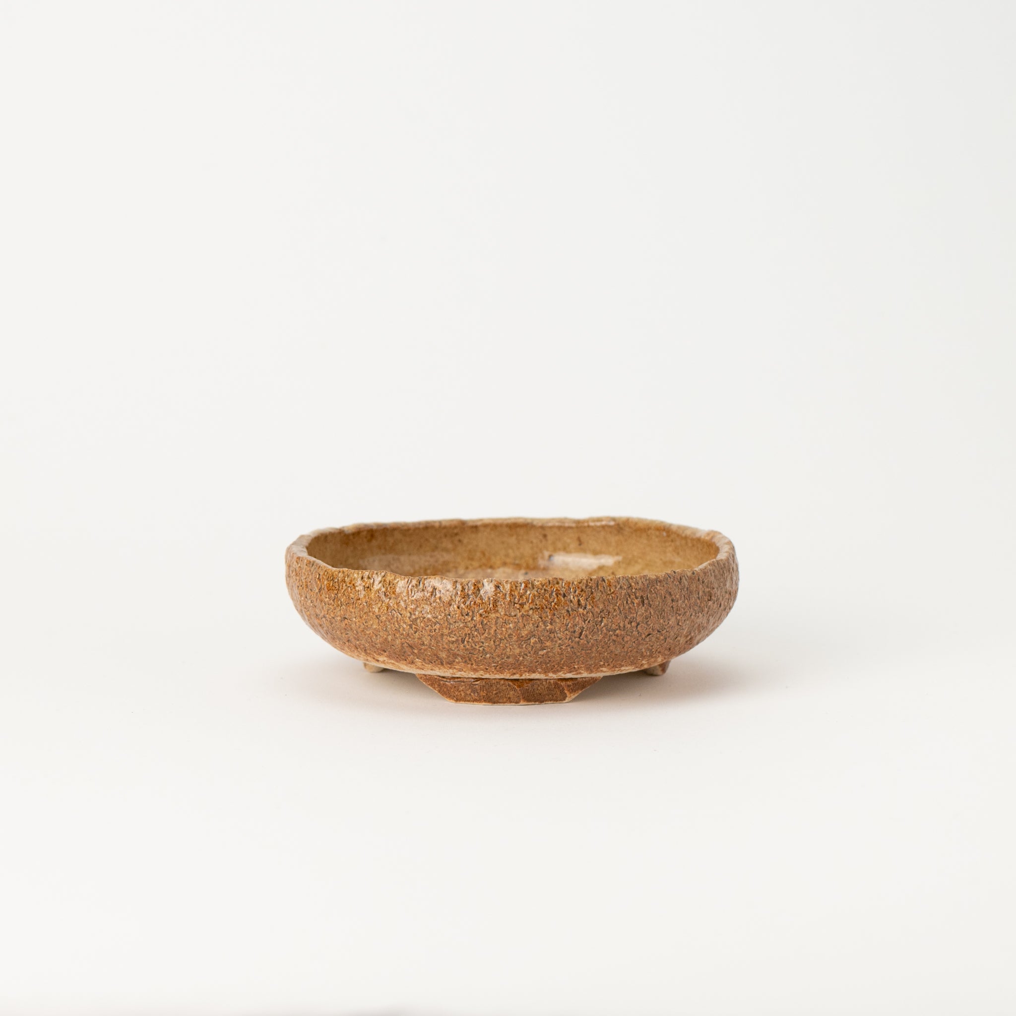 Naginowa Irabo Round Shape BANKO Ware Japanese Bonsai Pot 4.7 in.