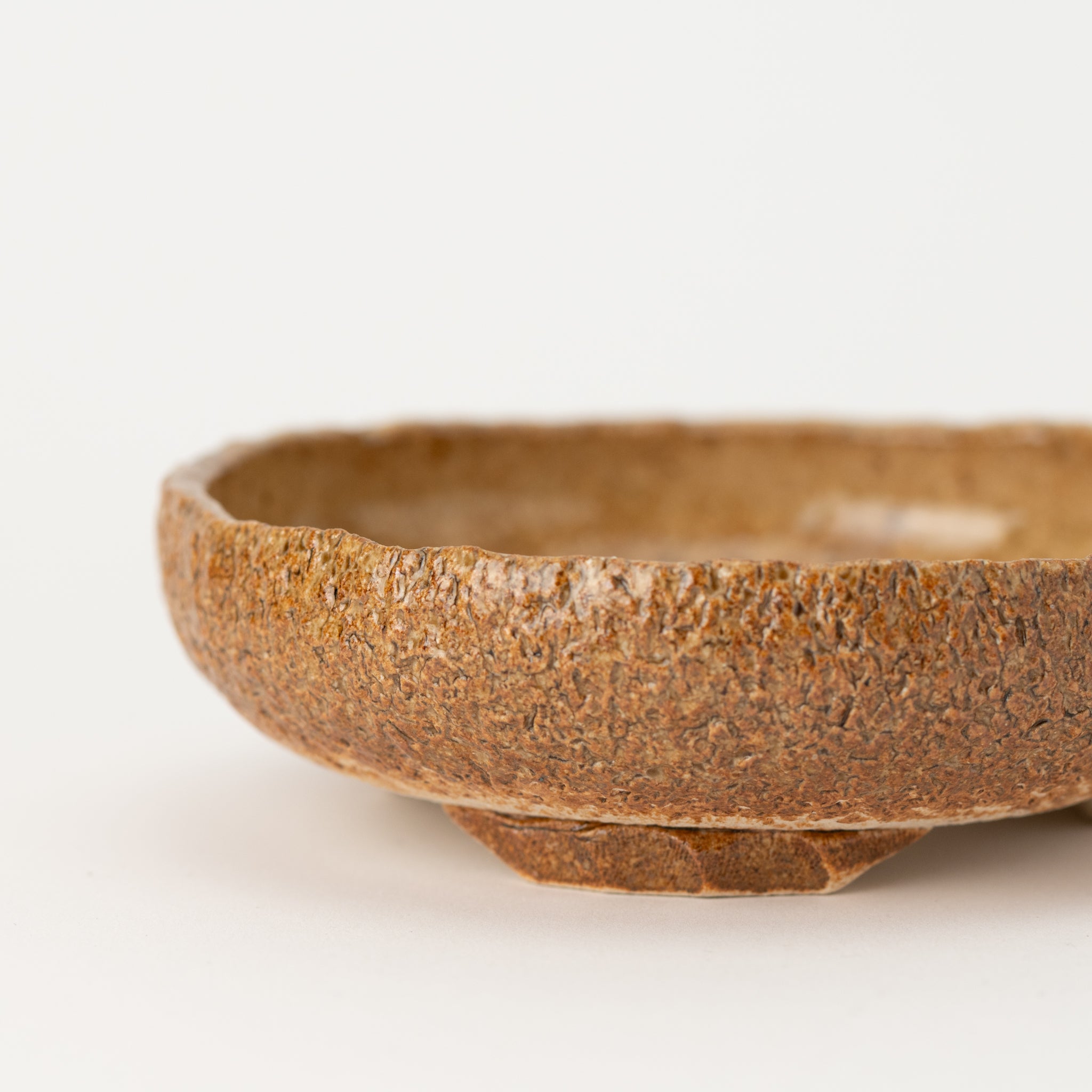 Naginowa Irabo Round Shape BANKO Ware Japanese Bonsai Pot 4.7 in.