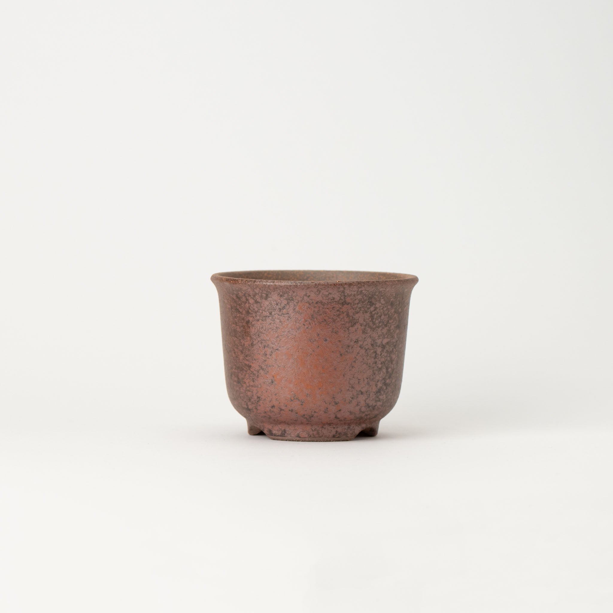 Naginowa Akafuki Rounded BANKO Ware Japanese Bonsai Pot 4.6 in.