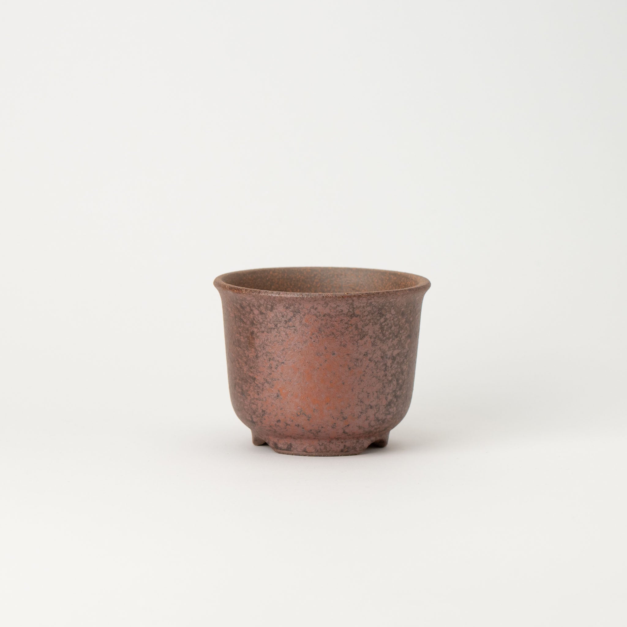 Naginowa Akafuki Rounded BANKO Ware Japanese Bonsai Pot 4.6 in.