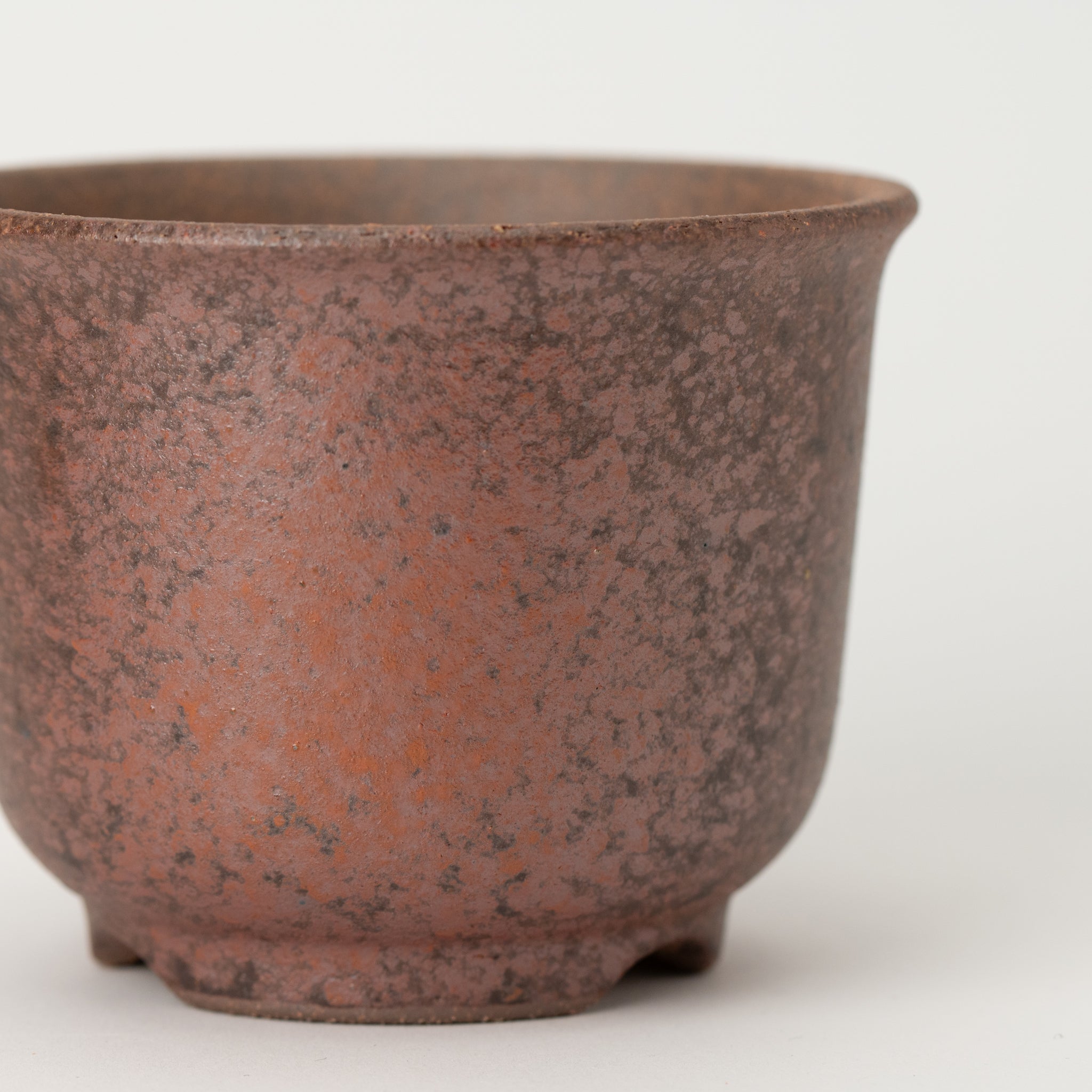 Naginowa Akafuki Rounded BANKO Ware Japanese Bonsai Pot 4.6 in.