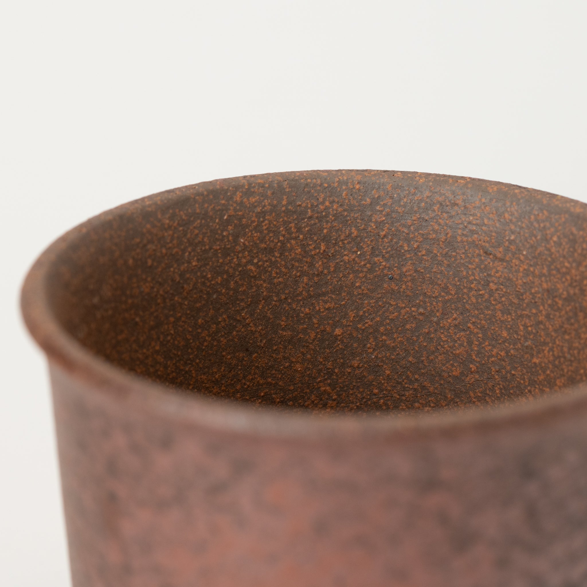 Naginowa Akafuki Rounded BANKO Ware Japanese Bonsai Pot 4.6 in.