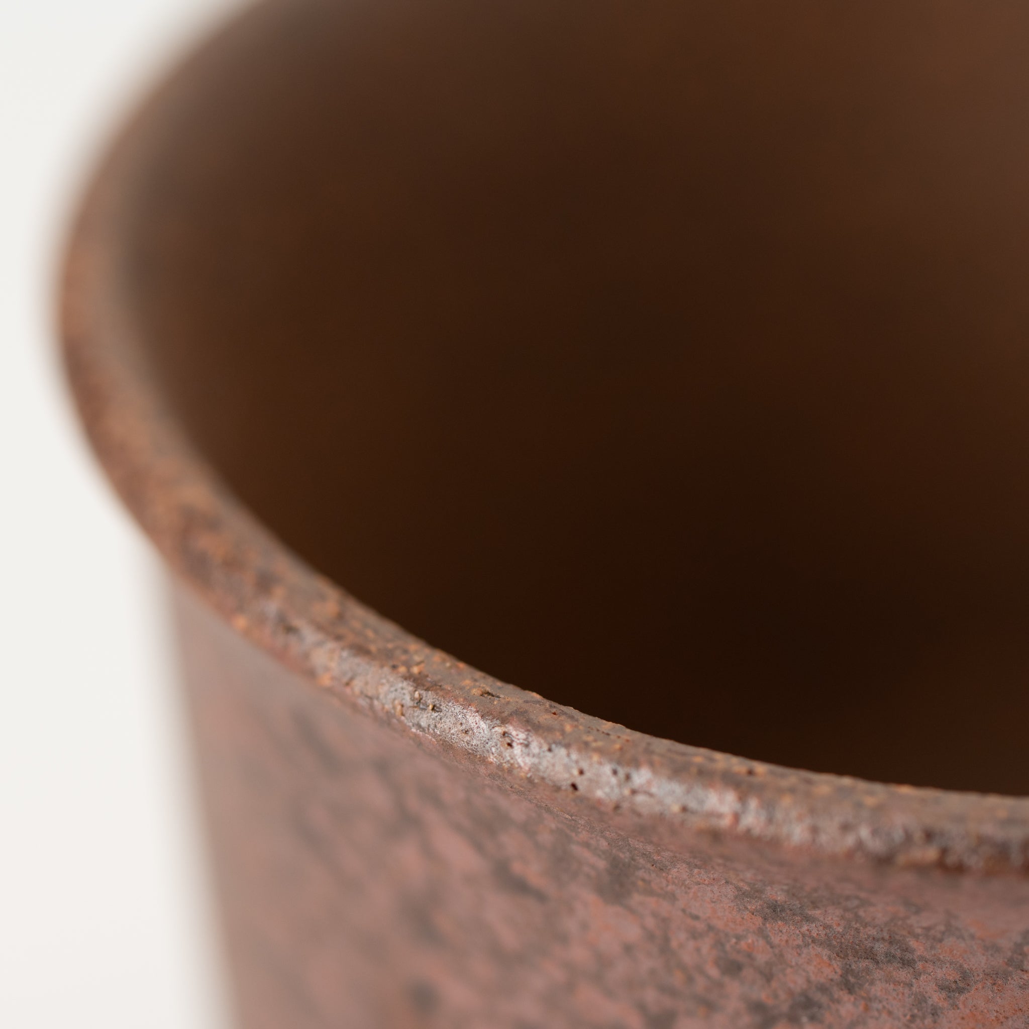 Naginowa Akafuki Rounded BANKO Ware Japanese Bonsai Pot 4.6 in.