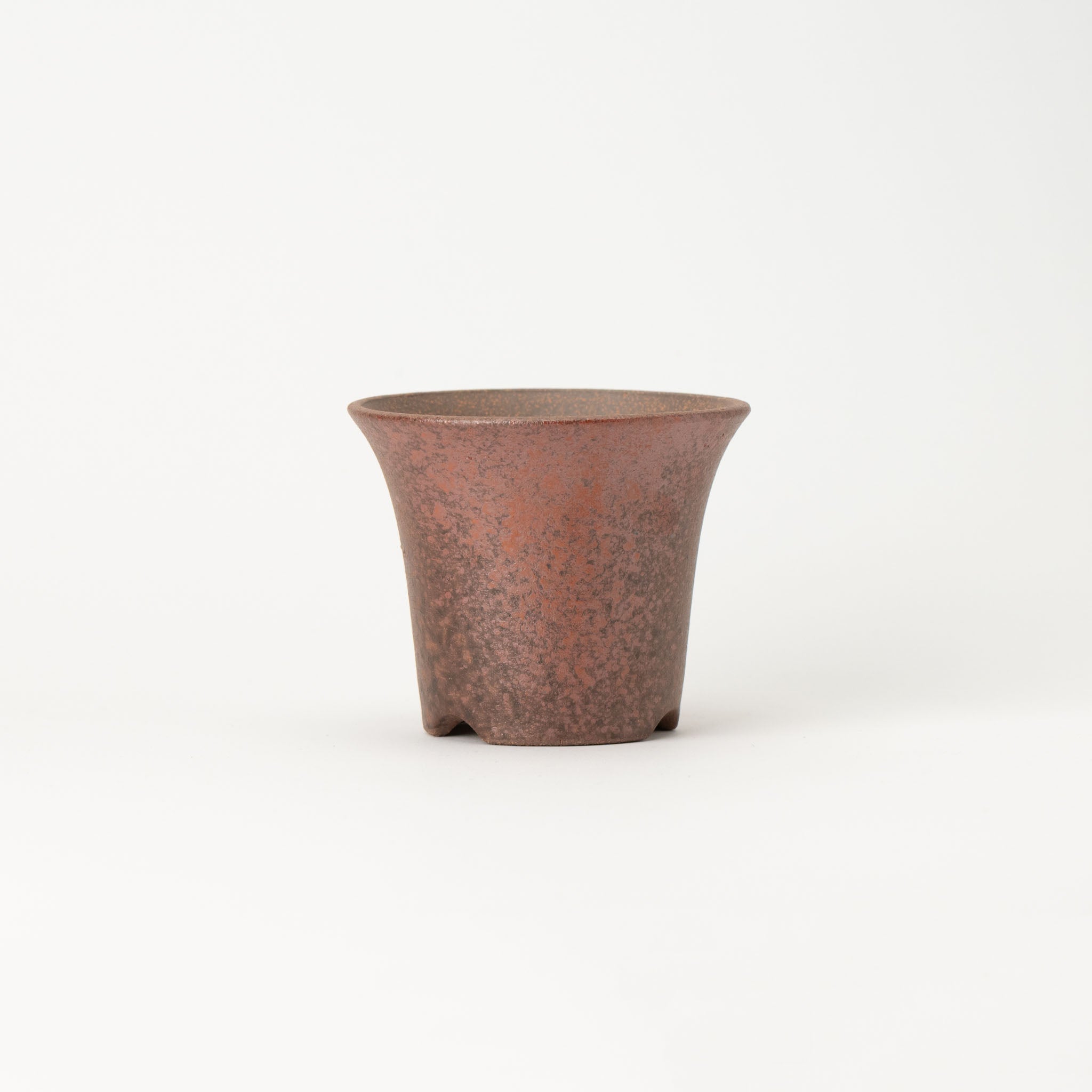 Naginowa Akafuki Warped BANKO Ware Japanese Bonsai Pot 4.3 in.