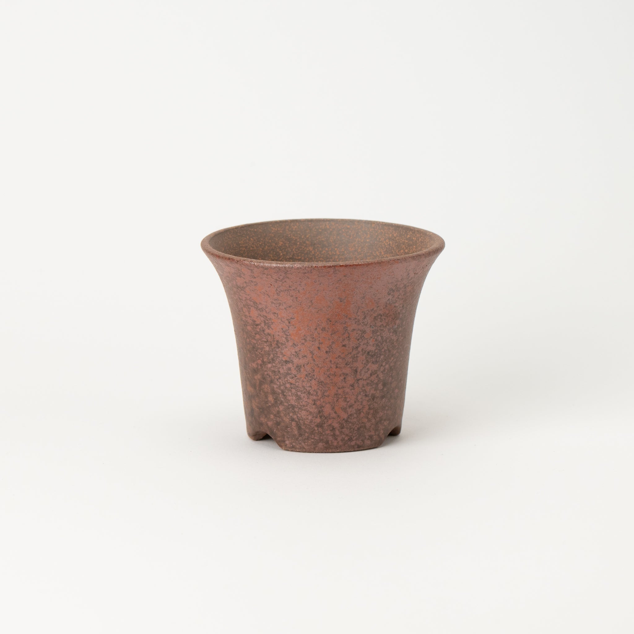 Naginowa Akafuki Warped BANKO Ware Japanese Bonsai Pot 4.3 in.