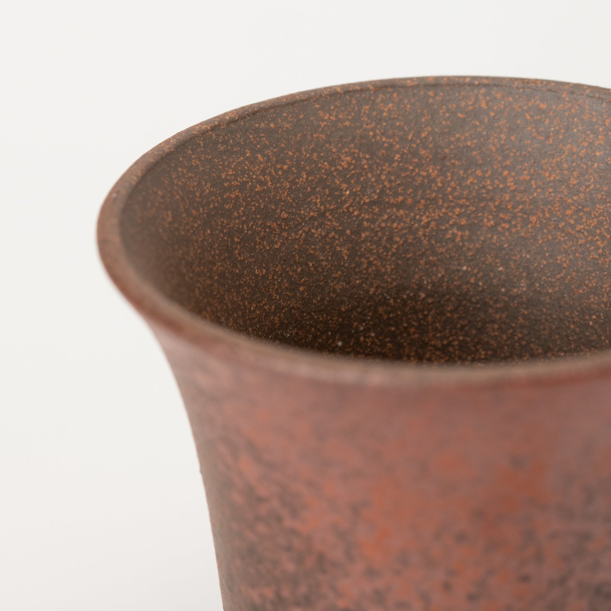 Naginowa Akafuki Warped BANKO Ware Japanese Bonsai Pot 4.3 in.