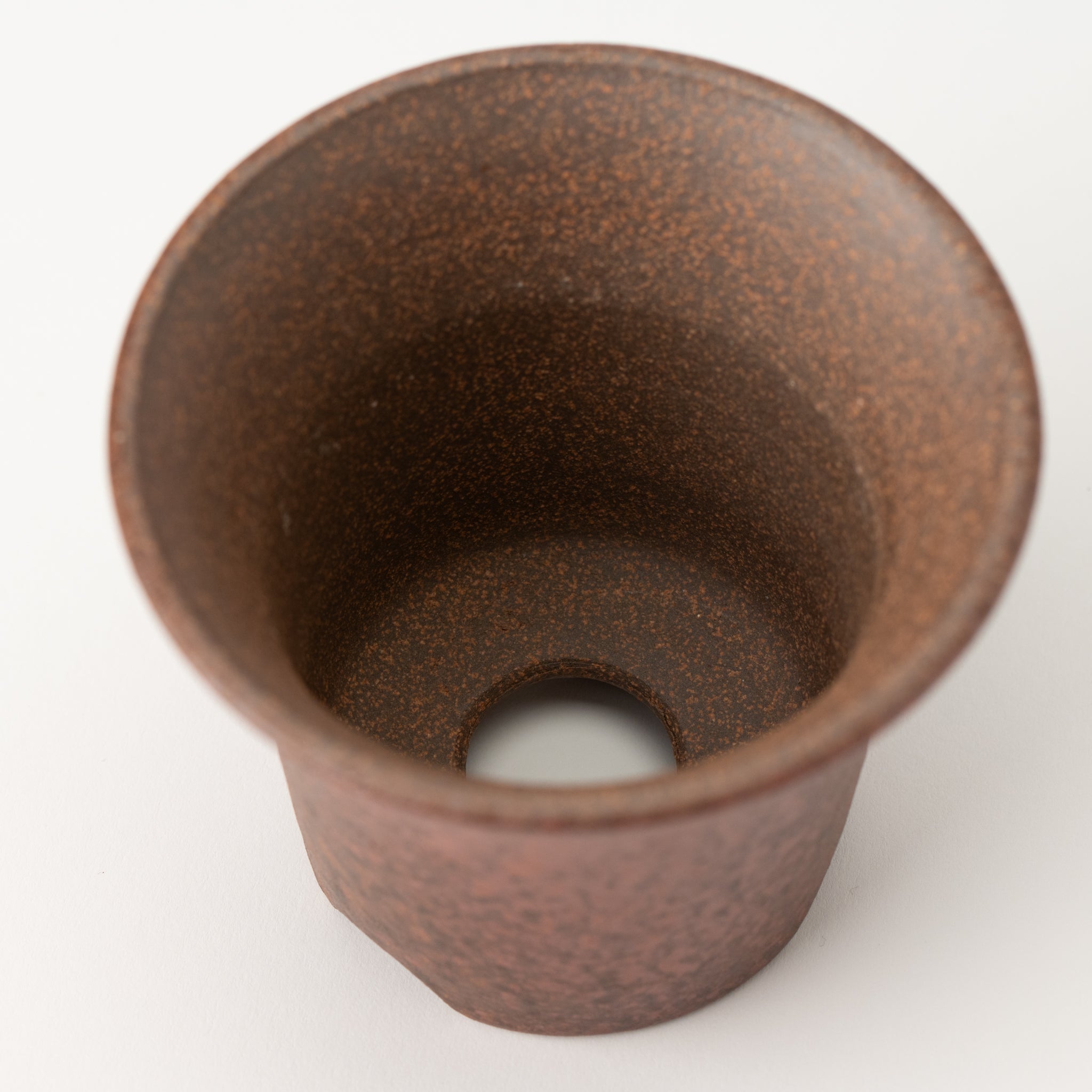 Naginowa Akafuki Warped BANKO Ware Japanese Bonsai Pot 4.3 in.