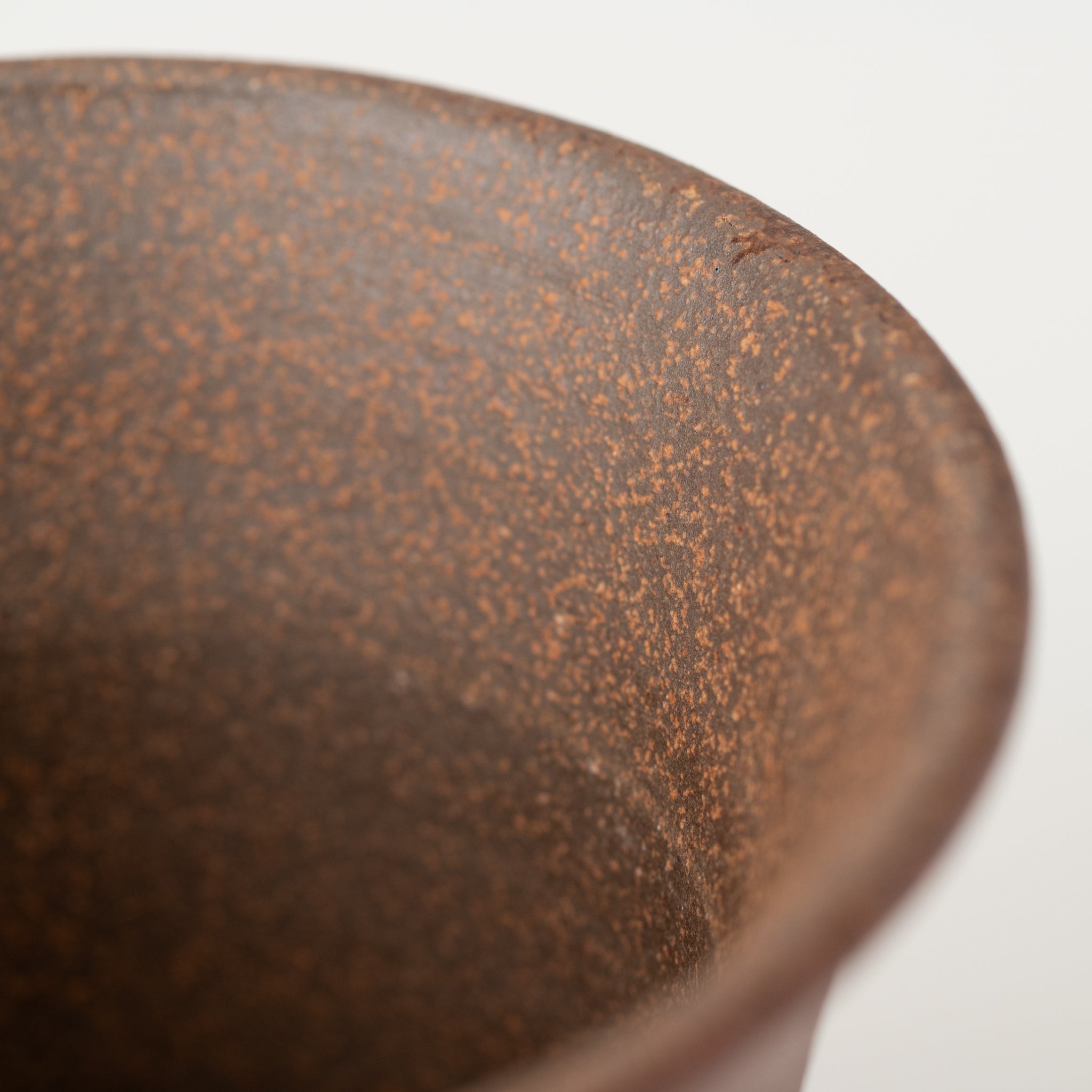 Naginowa Akafuki Warped BANKO Ware Japanese Bonsai Pot 4.3 in.