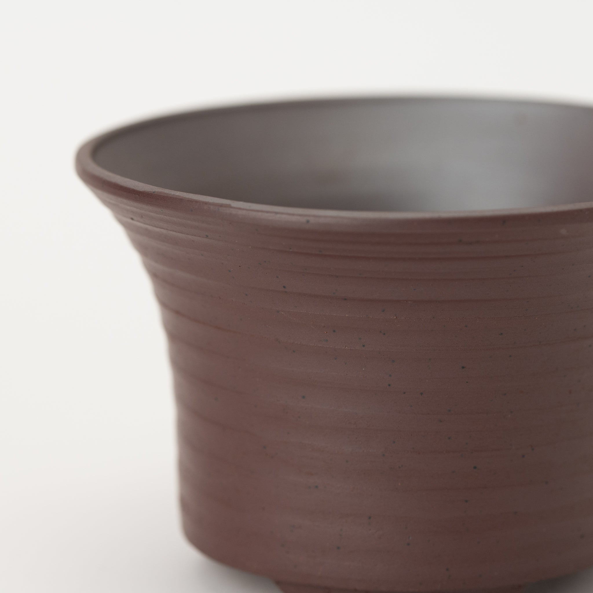 Naginowa Purple Mud Rounded BANKO Ware Japanese Bonsai Pot 4.4 in.