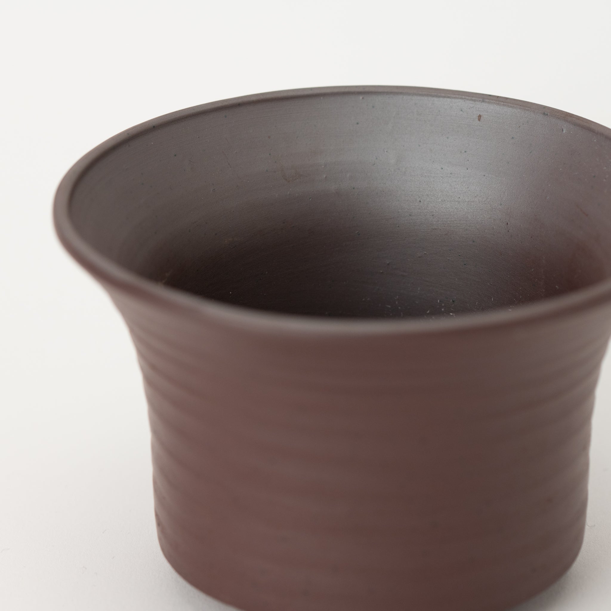 Naginowa Purple Mud Rounded BANKO Ware Japanese Bonsai Pot 4.4 in.