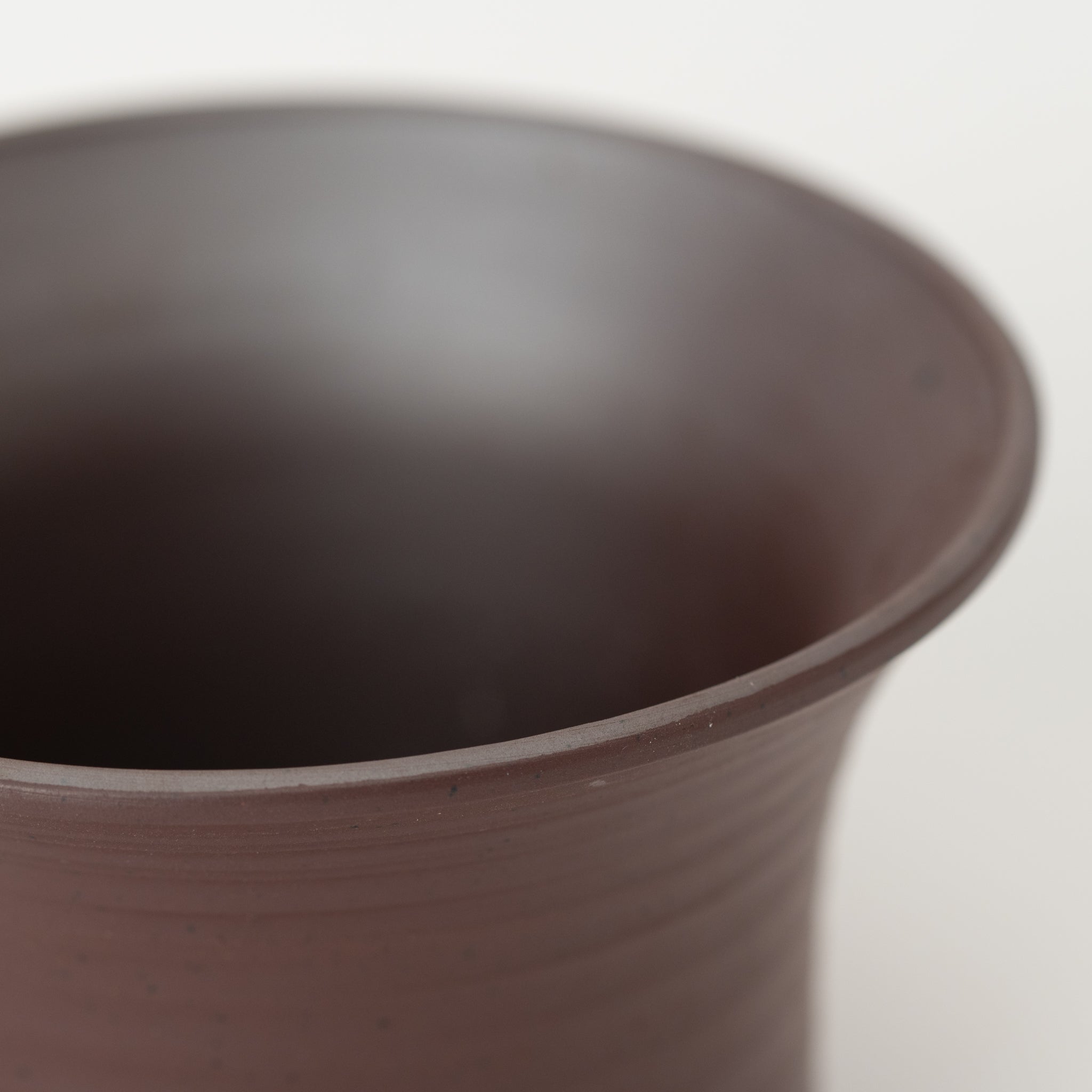 Naginowa Purple Mud Rounded BANKO Ware Japanese Bonsai Pot 4.4 in.