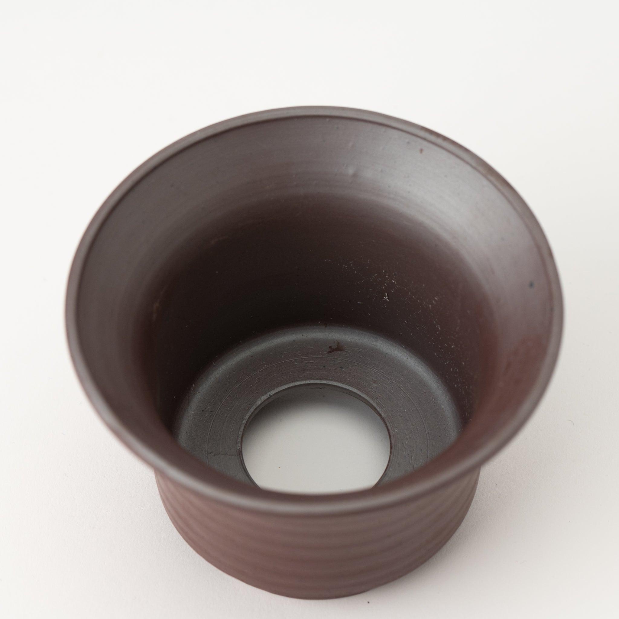 Naginowa Purple Mud Rounded BANKO Ware Japanese Bonsai Pot 4.4 in.