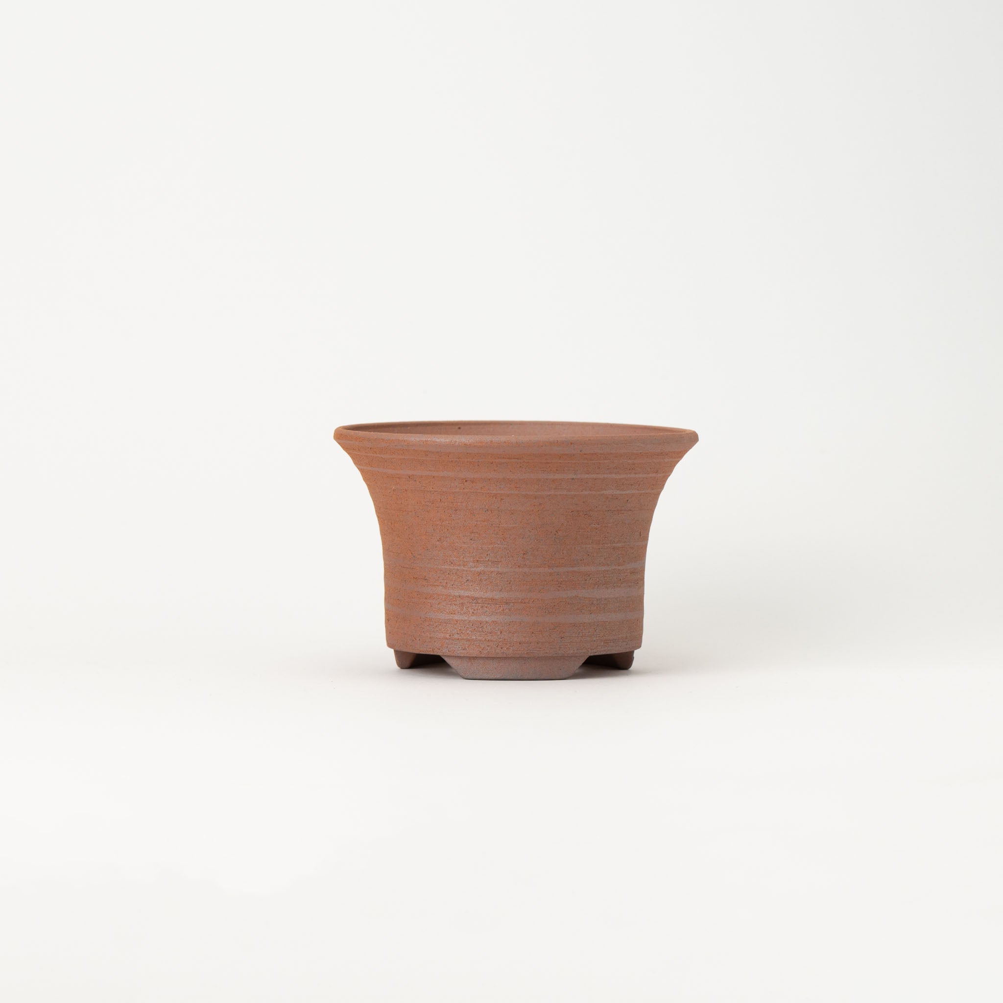 Naginowa Purple-Red Mud Rounded BANKO Ware Japanese Bonsai Pot 4.4 in.