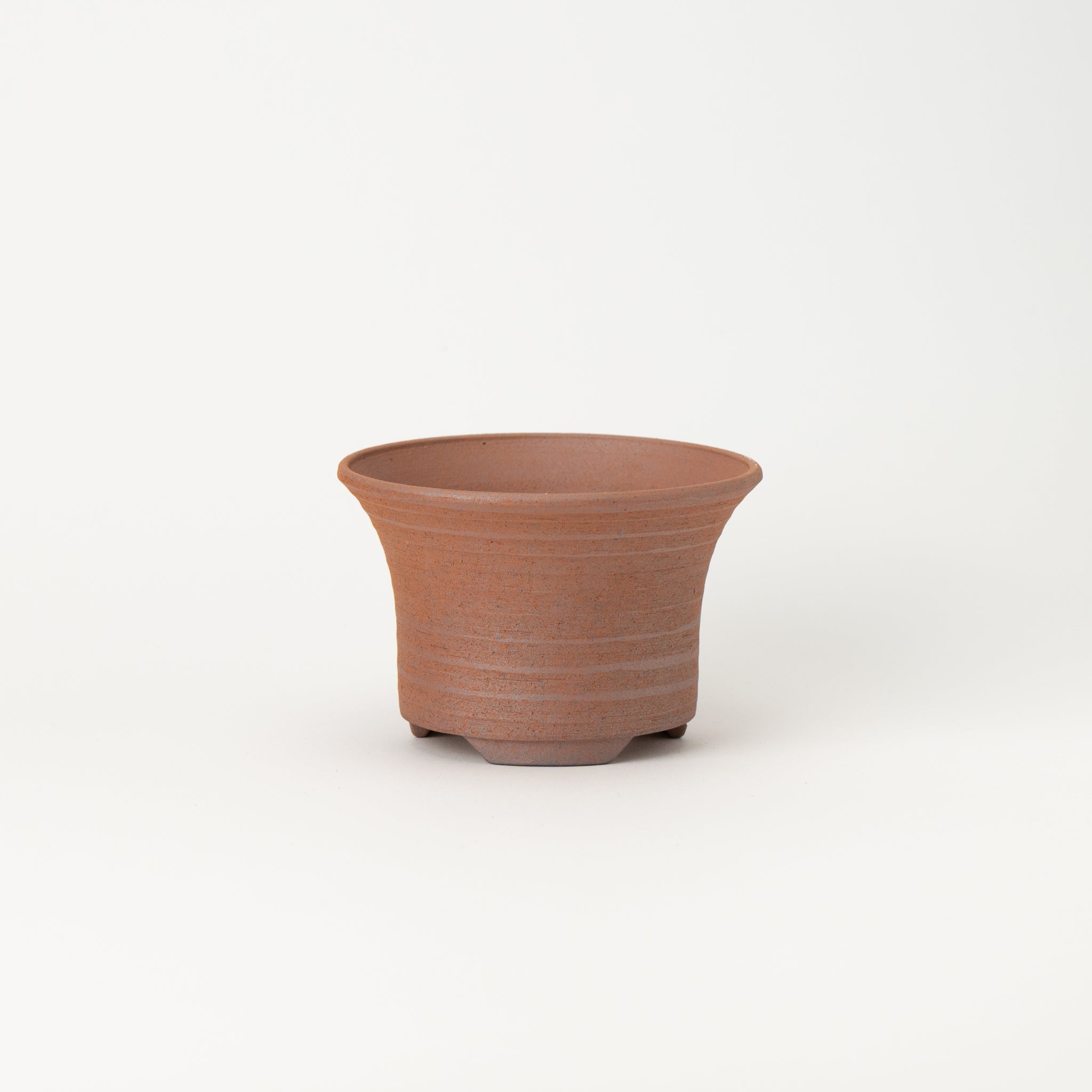 Naginowa Purple-Red Mud Rounded BANKO Ware Japanese Bonsai Pot 4.4 in.