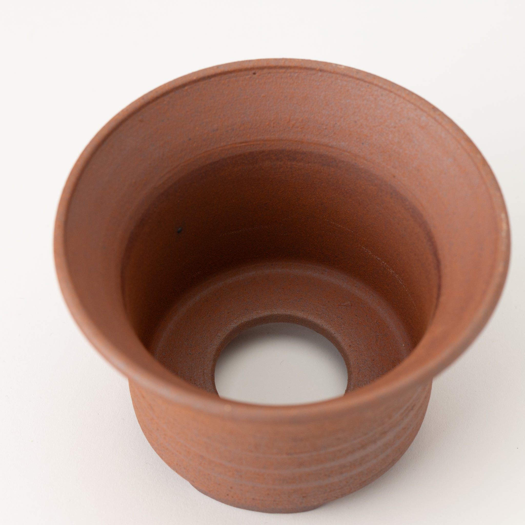 Naginowa Purple-Red Mud Rounded BANKO Ware Japanese Bonsai Pot 4.4 in.