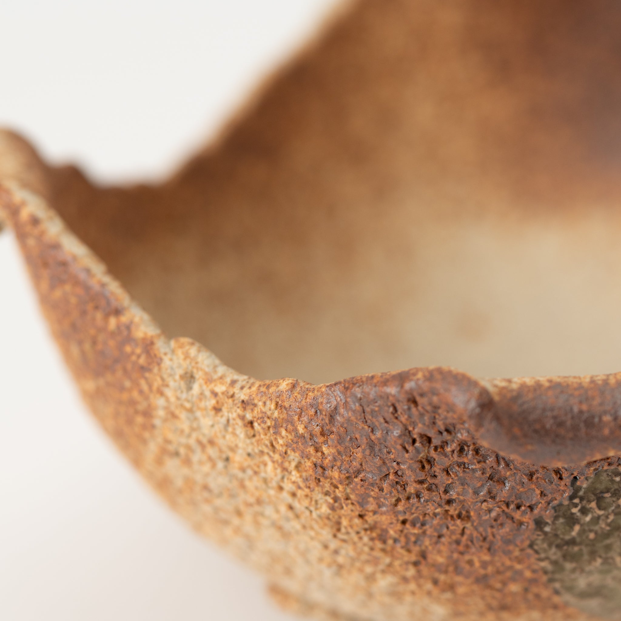 Naginowa Brown Oribe Beader BANKO Ware Japanese Bonsai Pot 4.7 in.