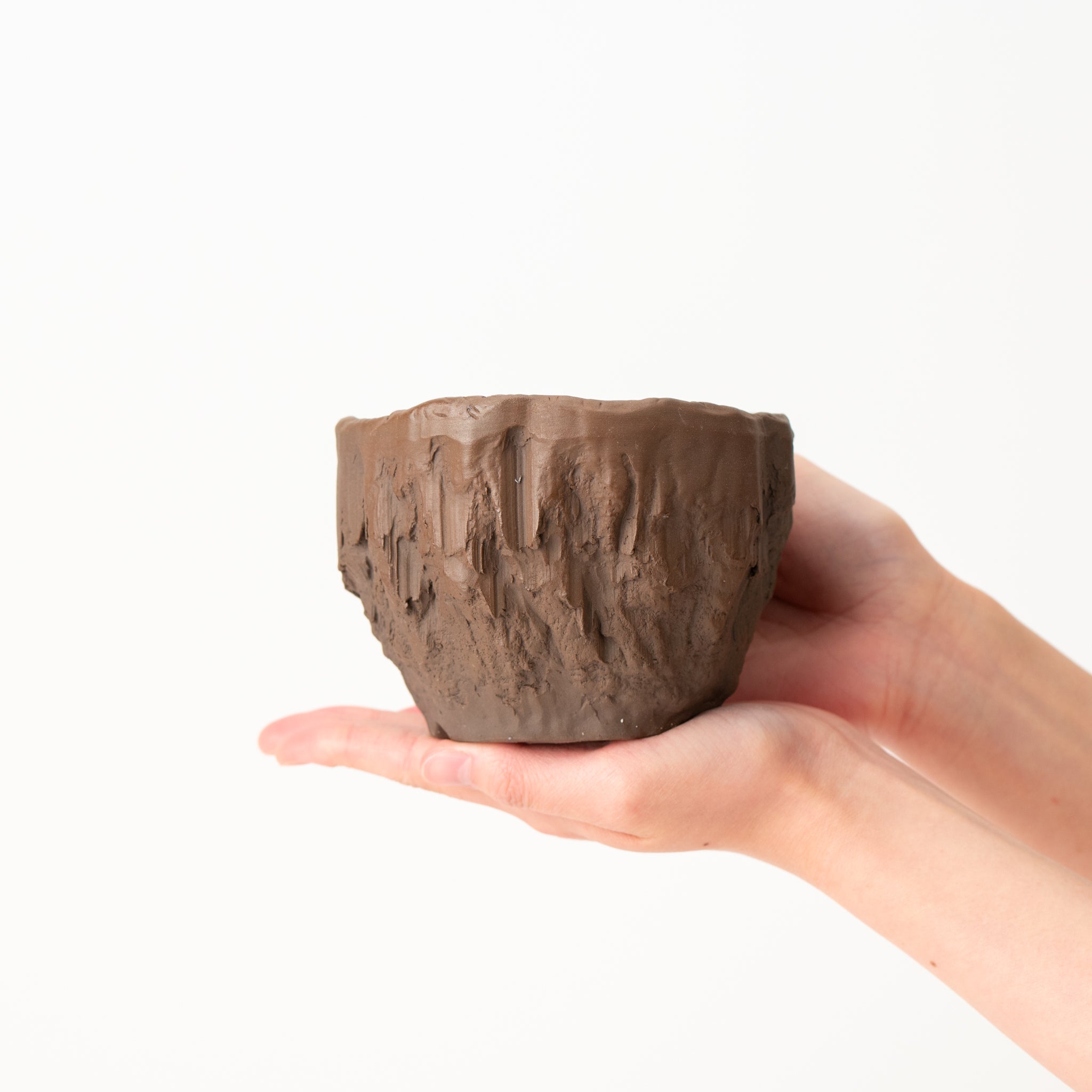 Naginowa Muddy Rock BANKO Ware Japanese Bonsai Pot 4.9 in.