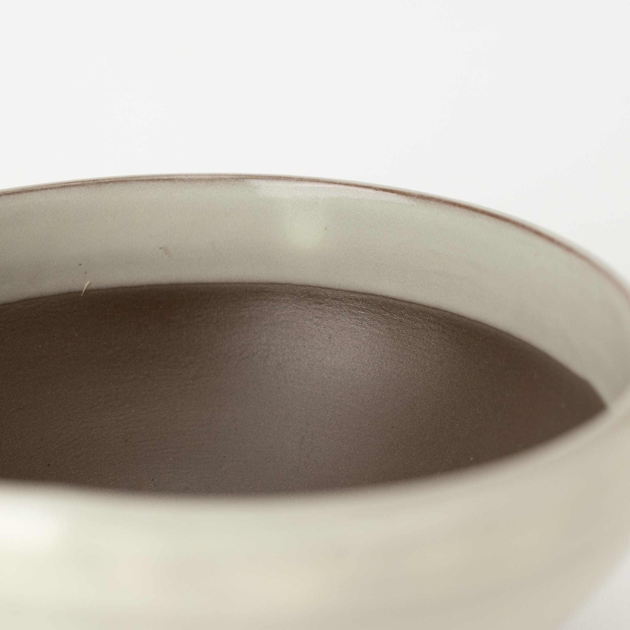 Naginowa Cream Round Shape BANKO Ware Japanese Bonsai Pot 6.3 in.
