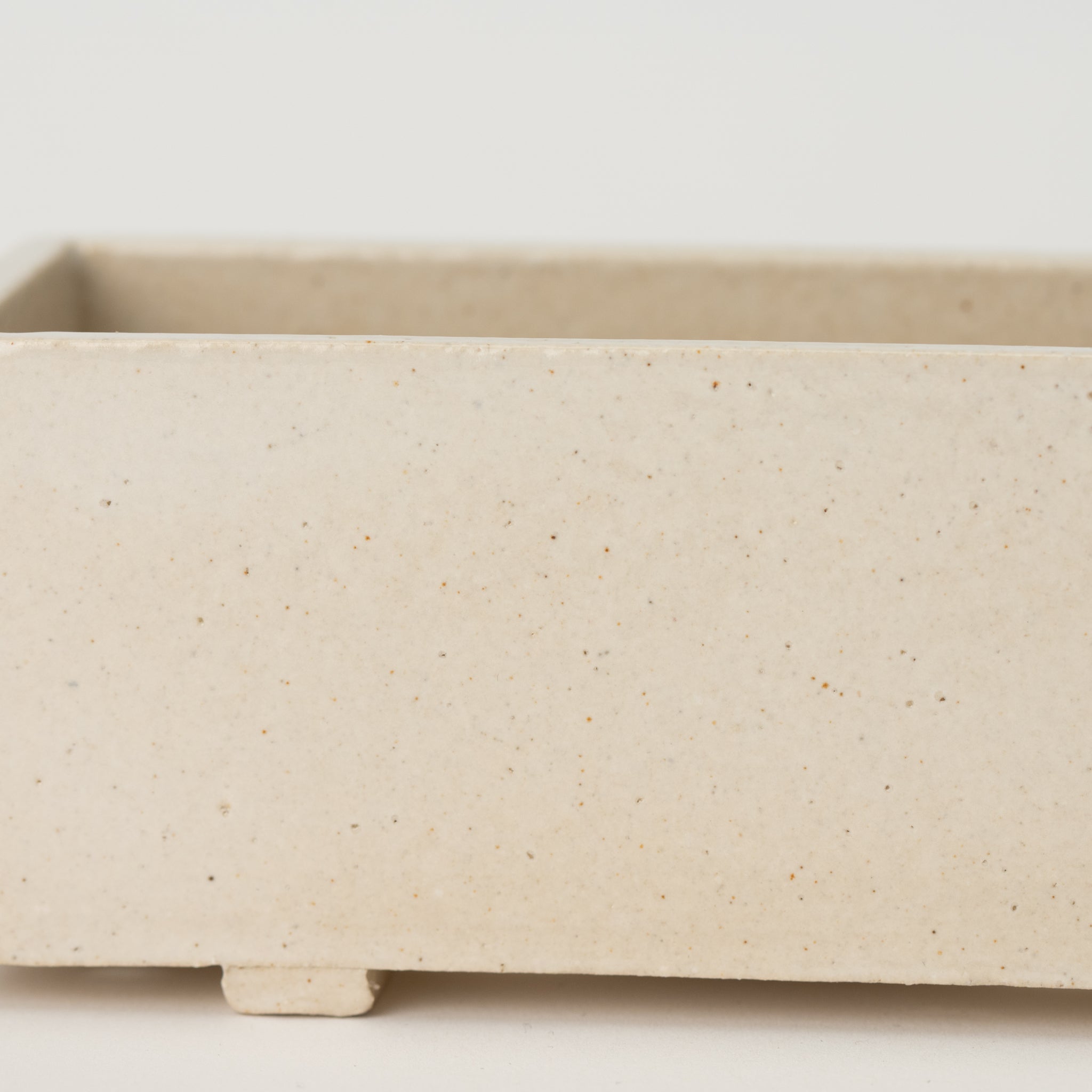 Naginowa White Longhorn Medium BANKO Ware Japanese Bonsai Pot 6.4in.