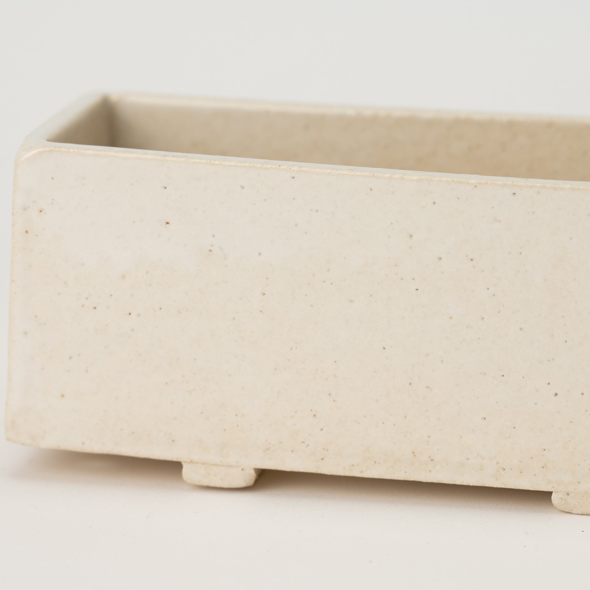 Naginowa White Longhorn Large BANKO Ware Japanese Bonsai Pot 9.1in.