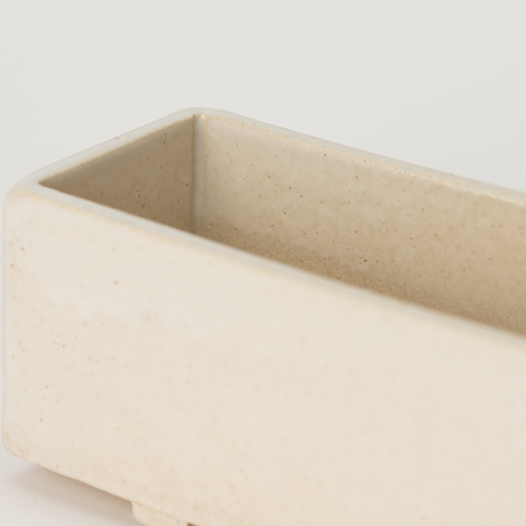 Naginowa White Longhorn Large BANKO Ware Japanese Bonsai Pot 9.1in.