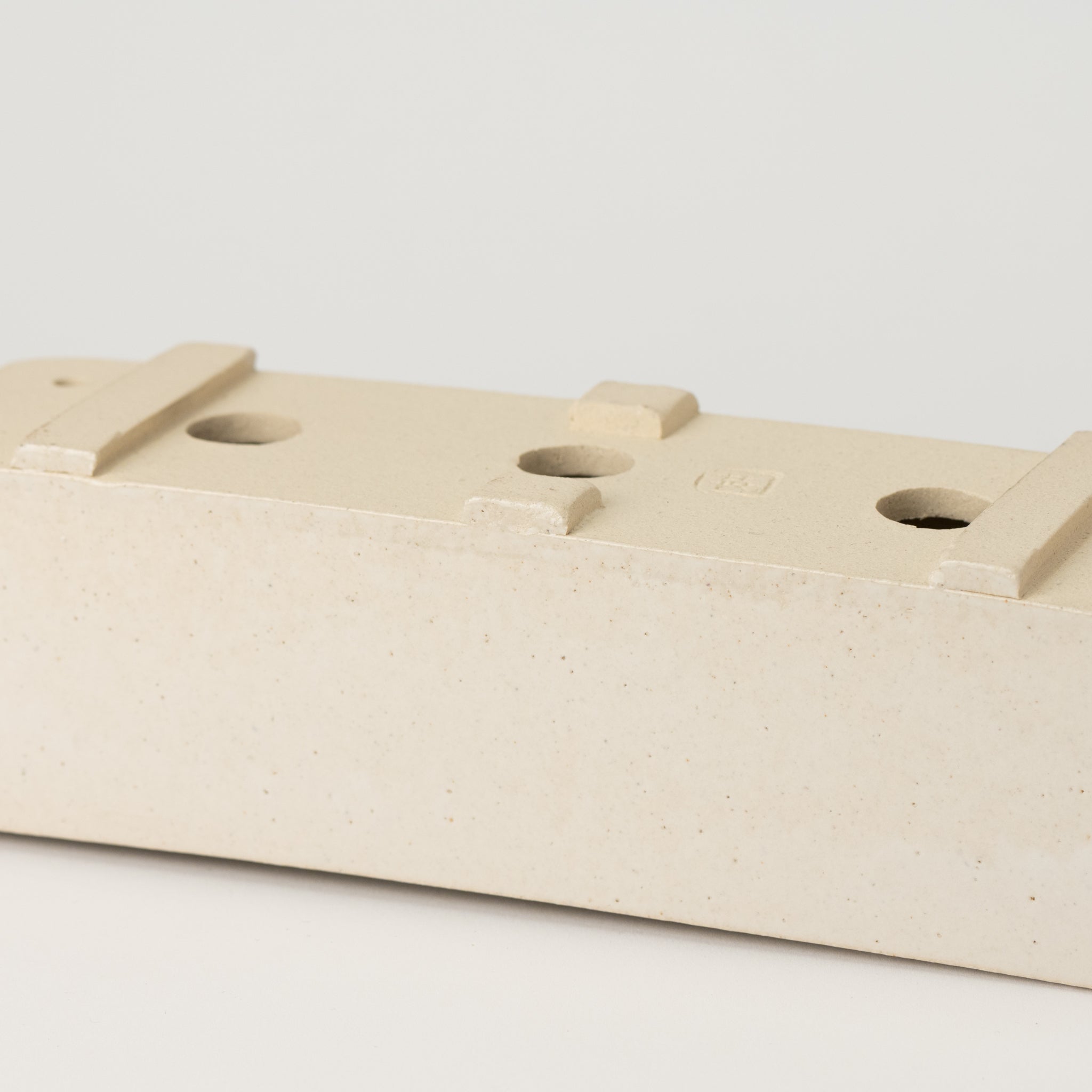 Naginowa White Longhorn Large BANKO Ware Japanese Bonsai Pot 9.1in.