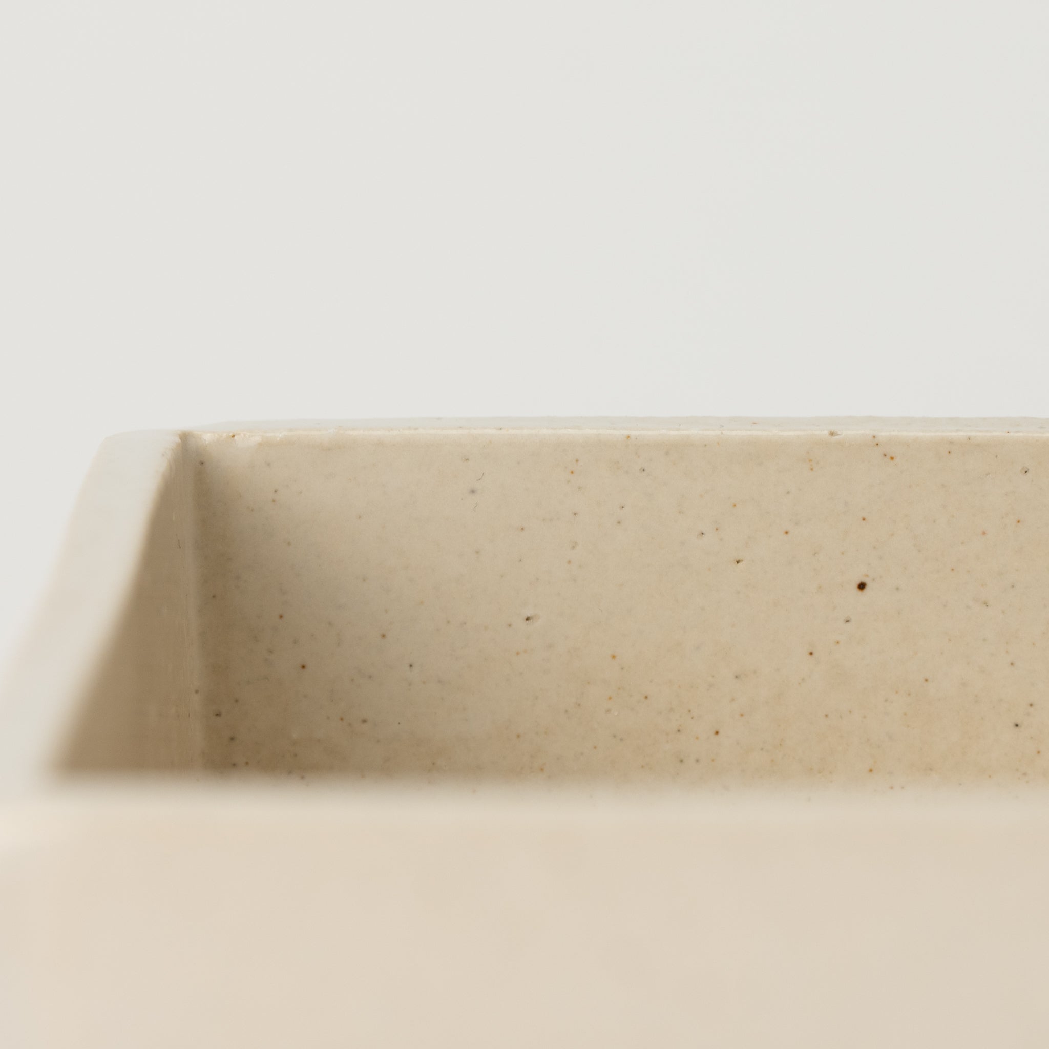 Naginowa White Square BANKO Ware Japanese Bonsai Pot 4.7 in.