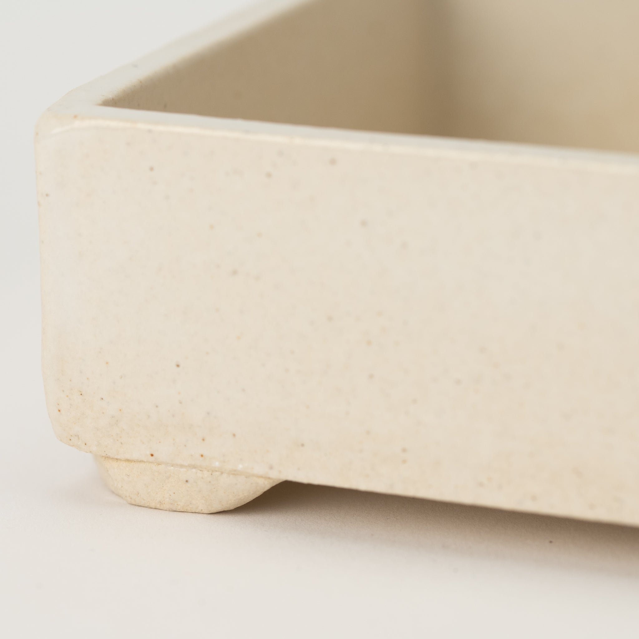 Naginowa White Square BANKO Ware Japanese Bonsai Pot 4.7 in.